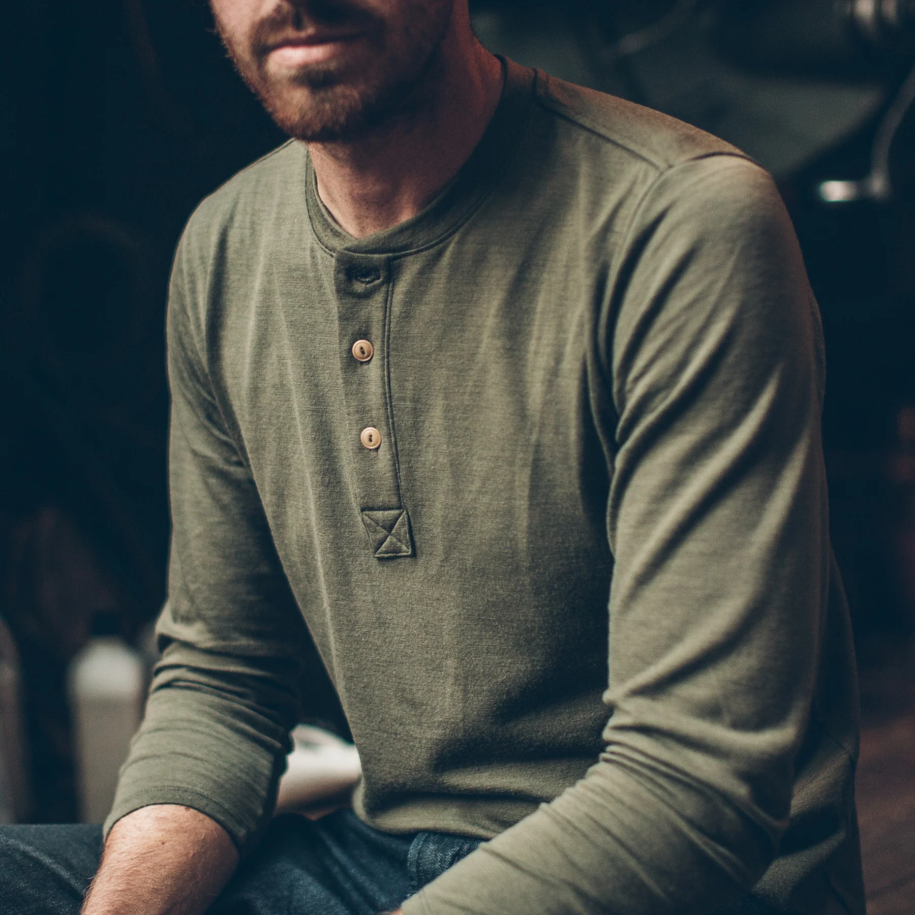 The Merino Henley in Army - Image 5