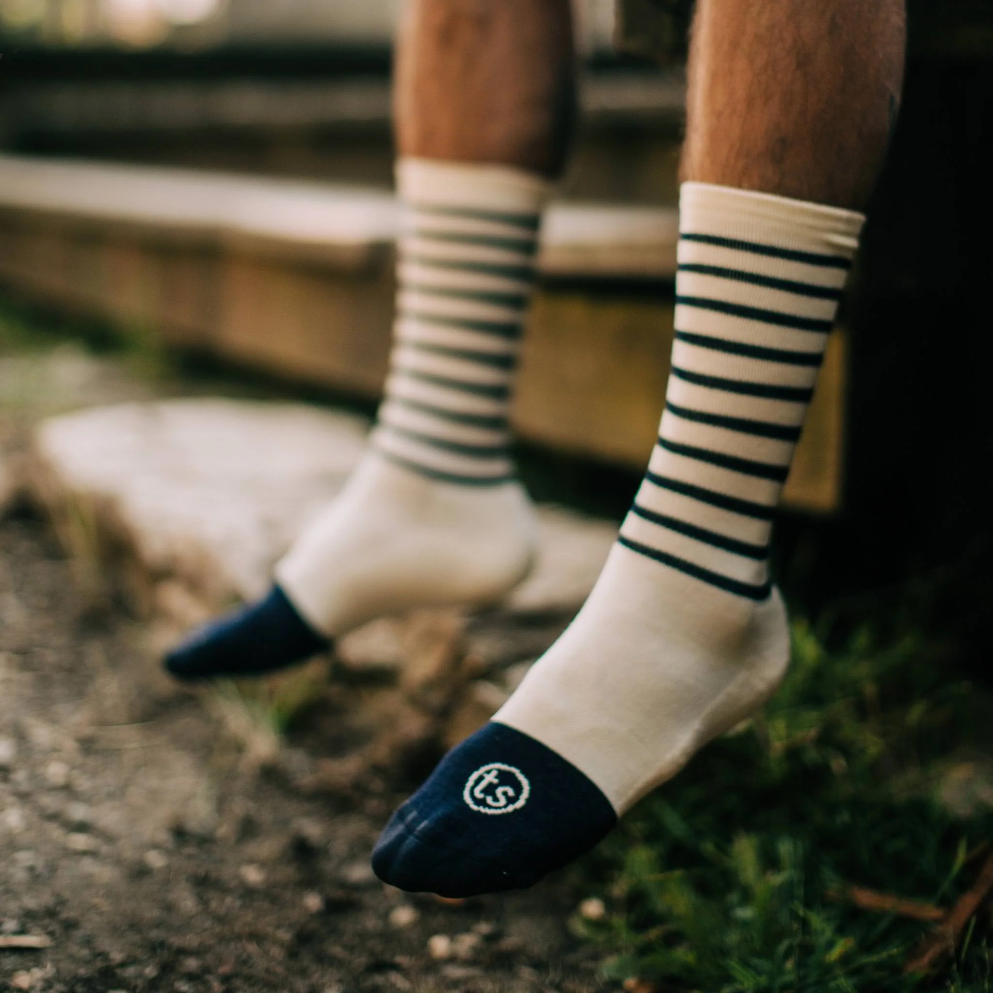 The Merino Sock in Natural Stripe - Image 2