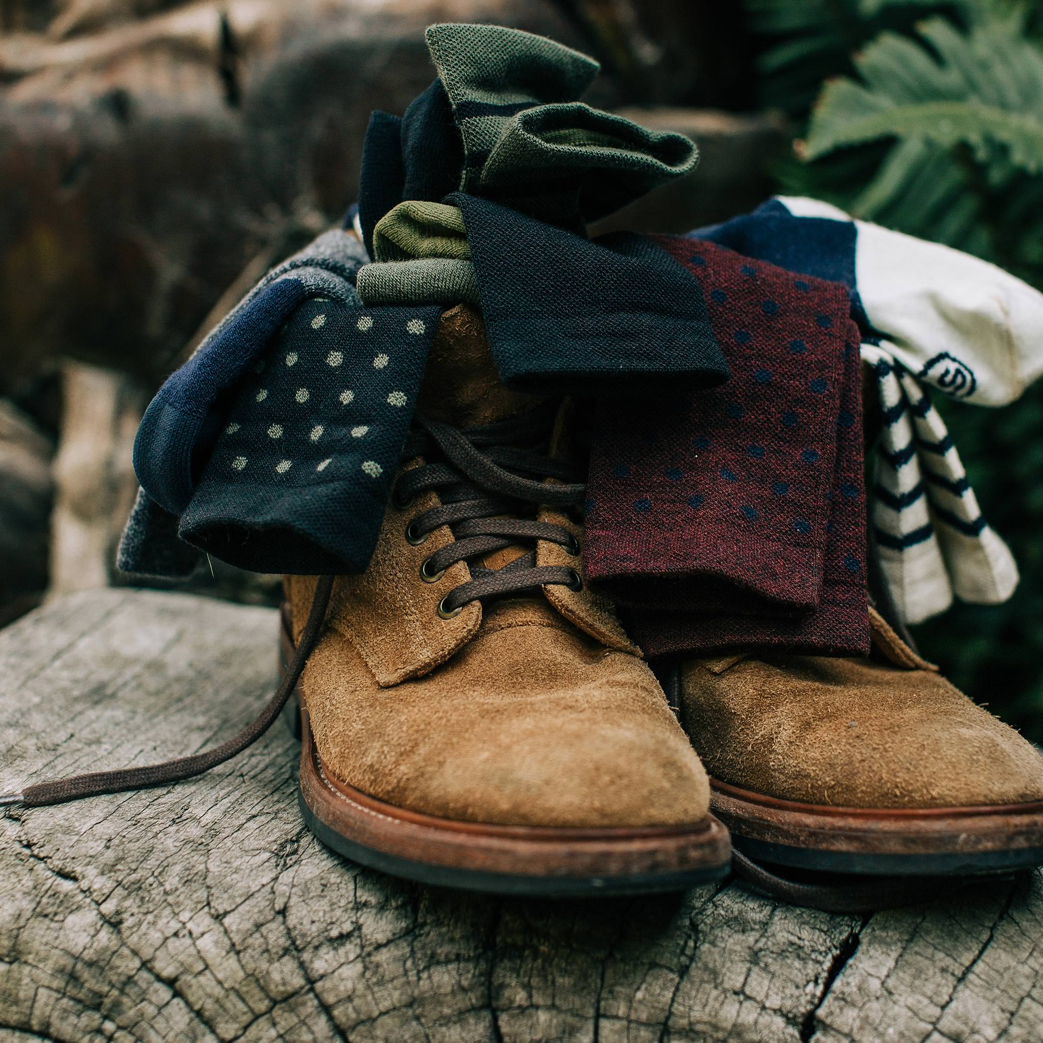 The Merino Sock in Olive Stripe - Image 2