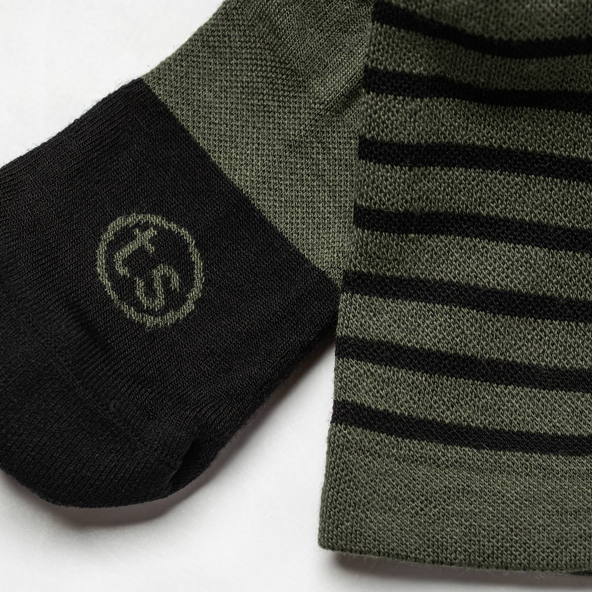 The Merino Sock in Olive Stripe - Image 4