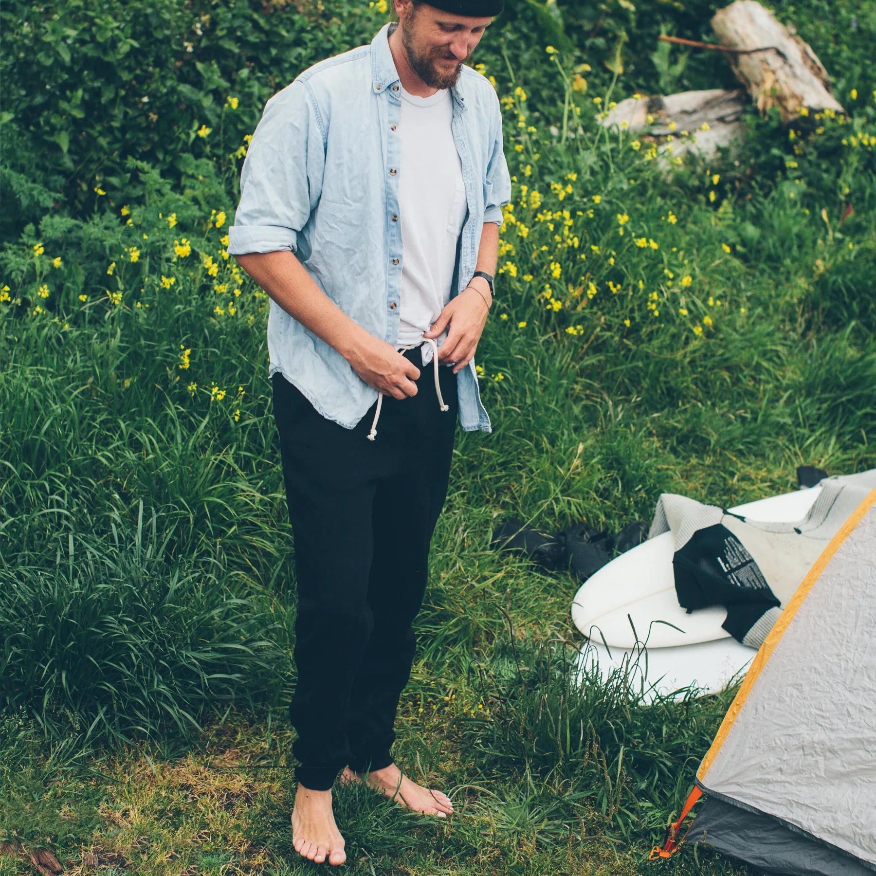 The Merino Sweatpant in Black Fleece - Image 2