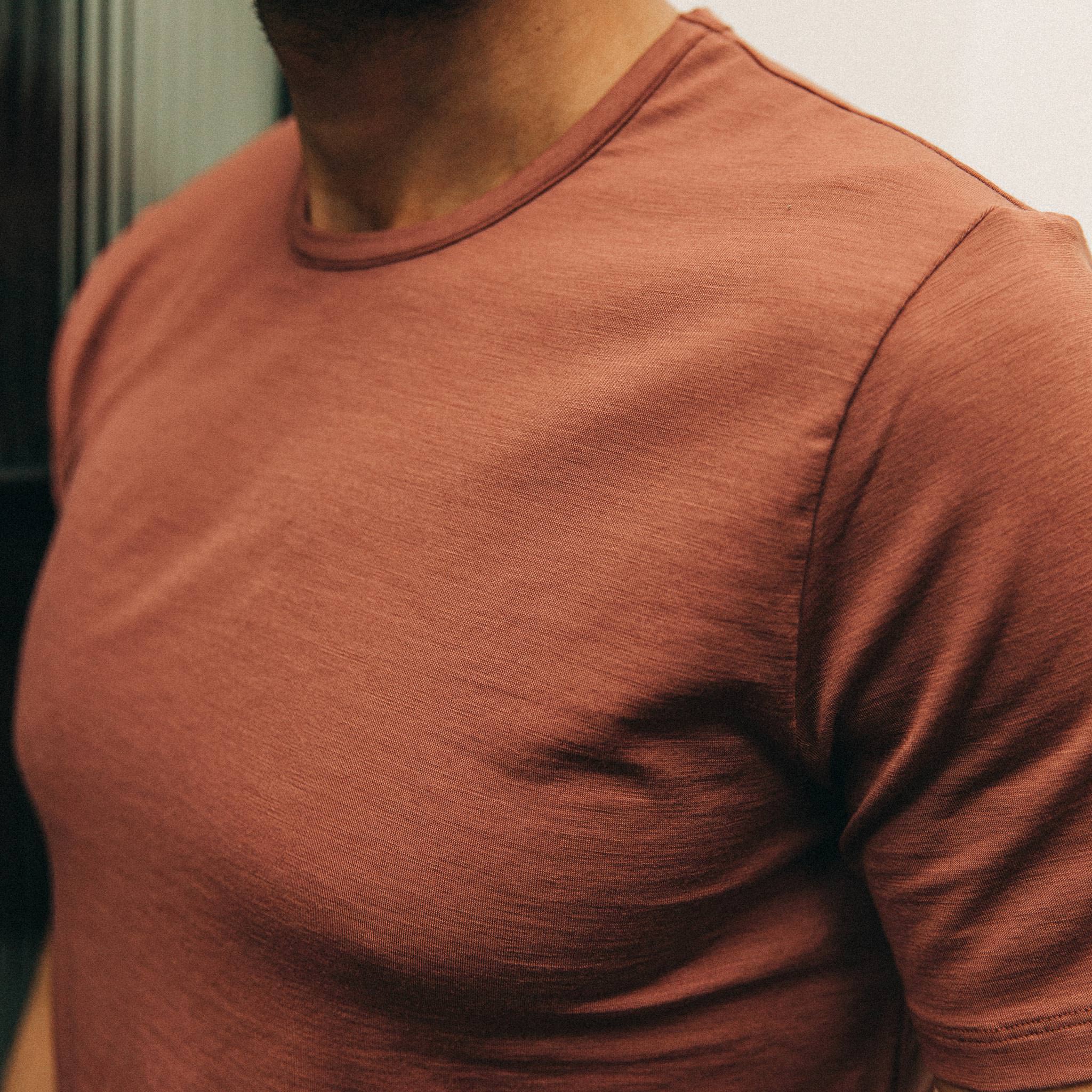 The Merino Tee in Brick Red - Image 3