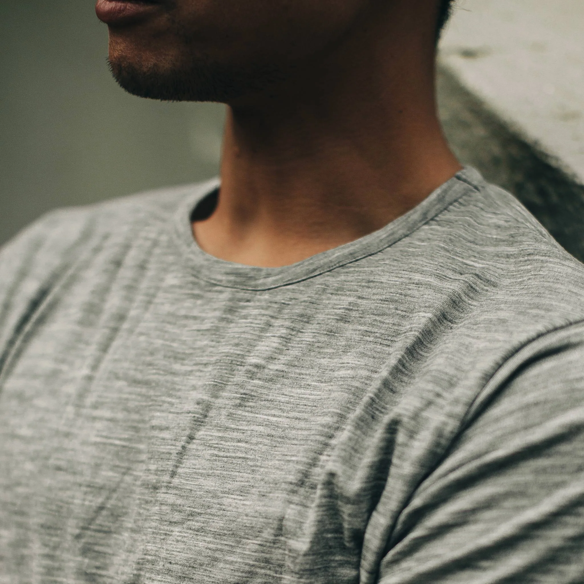 The Merino Tee in Heather Grey - Image 3