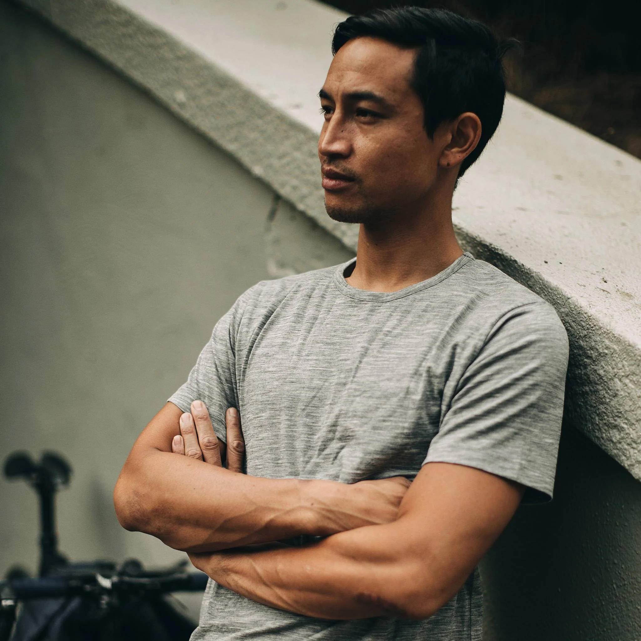 The Merino Tee in Heather Grey - Image 6