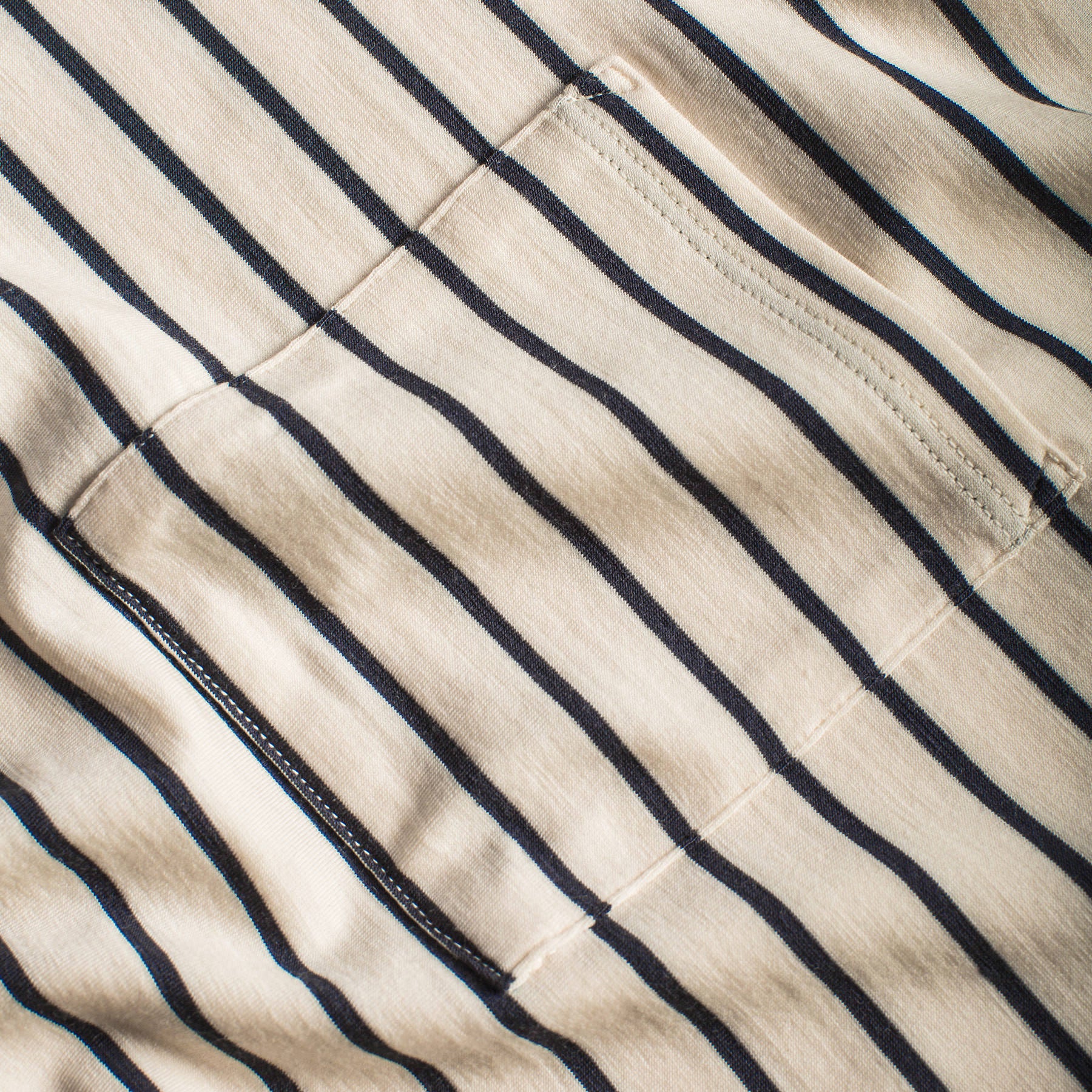 The Sausalito Tee in Navy Stripe Mercerized Merino - Image 3