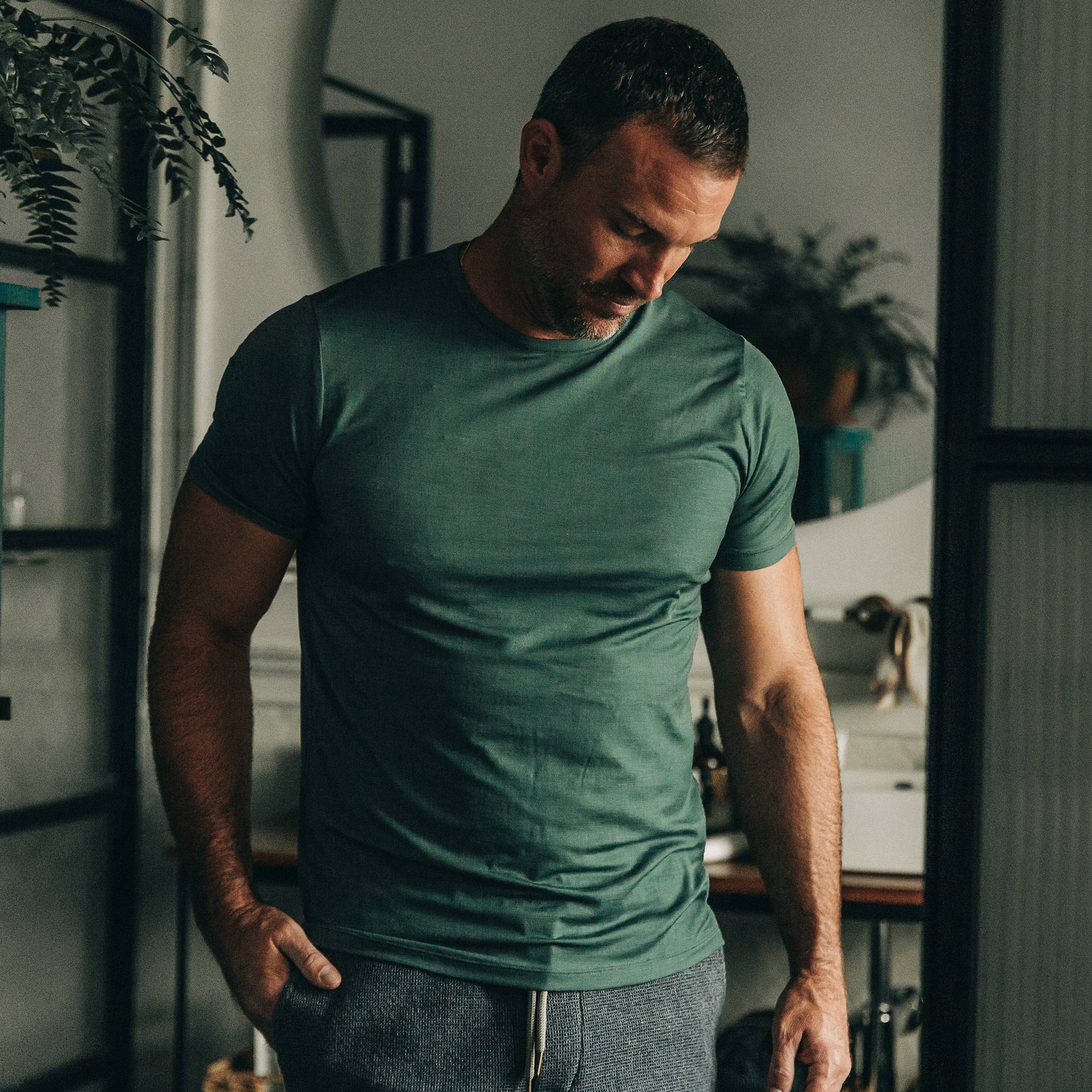 The Merino Tee in Sea Green - Image 2