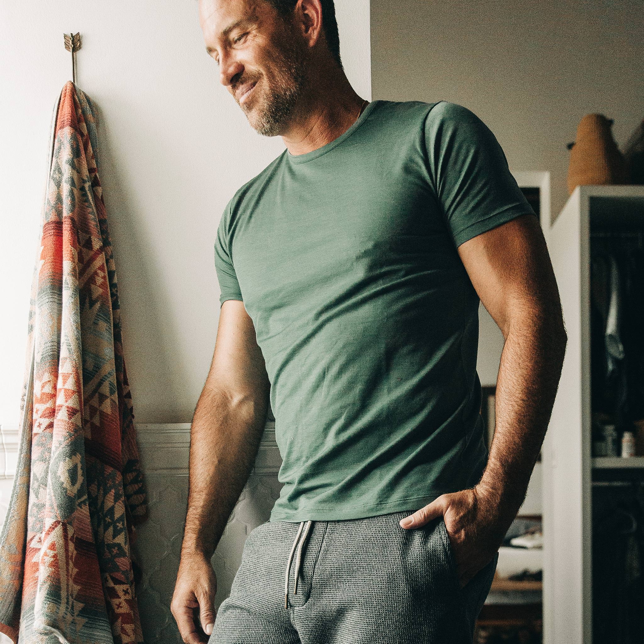 The Merino Tee in Sea Green - Image 3