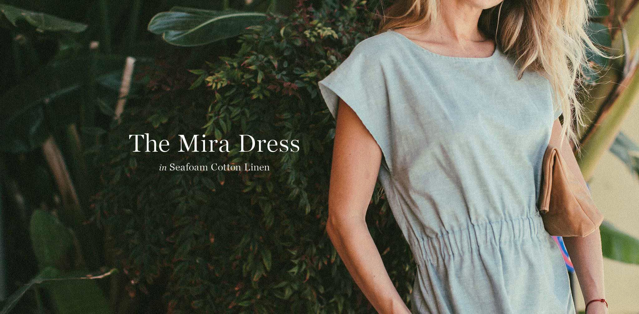 The Mira Dress in Seafoam Cotton Linen - Image 6