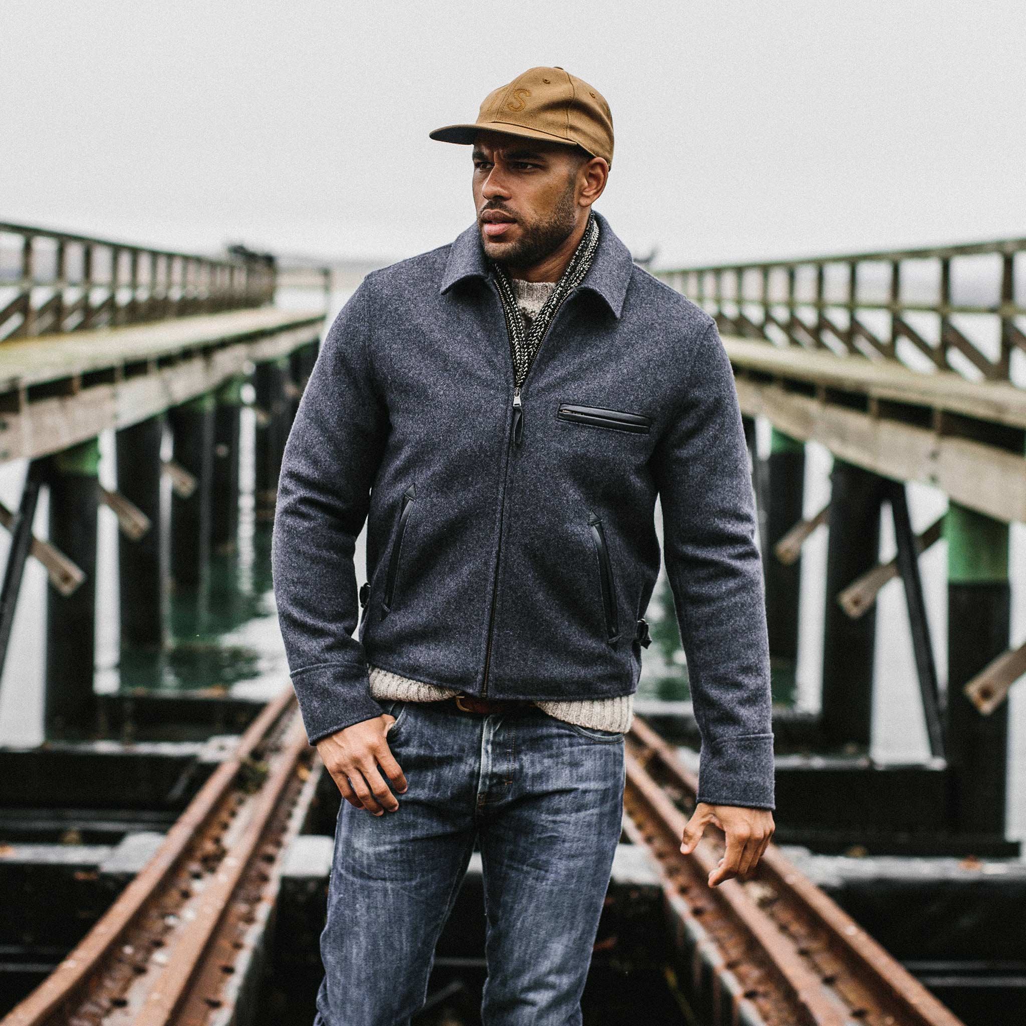 The Monterey Bomber in Navy Wool - Image 2