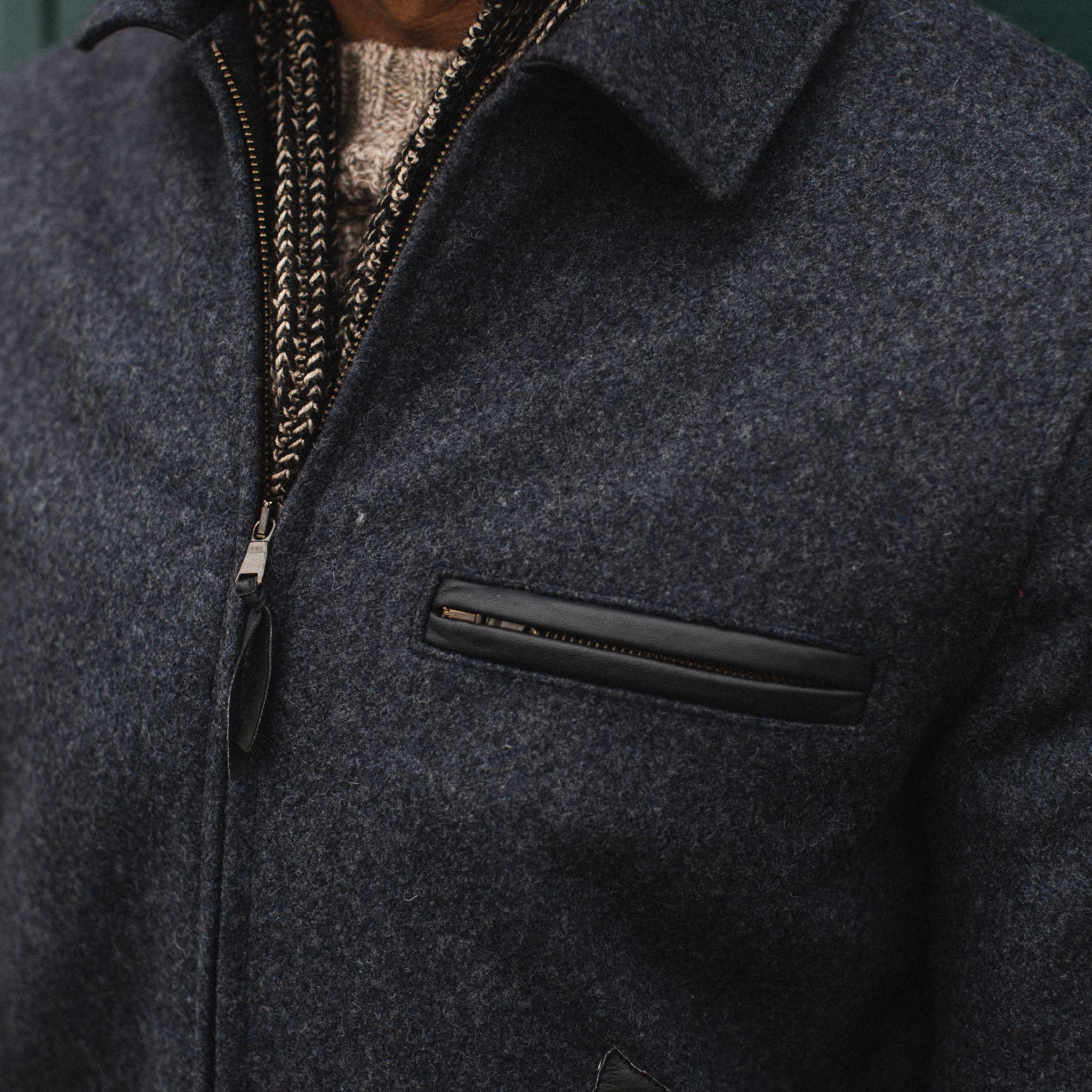 The Monterey Bomber in Navy Wool - Image 6