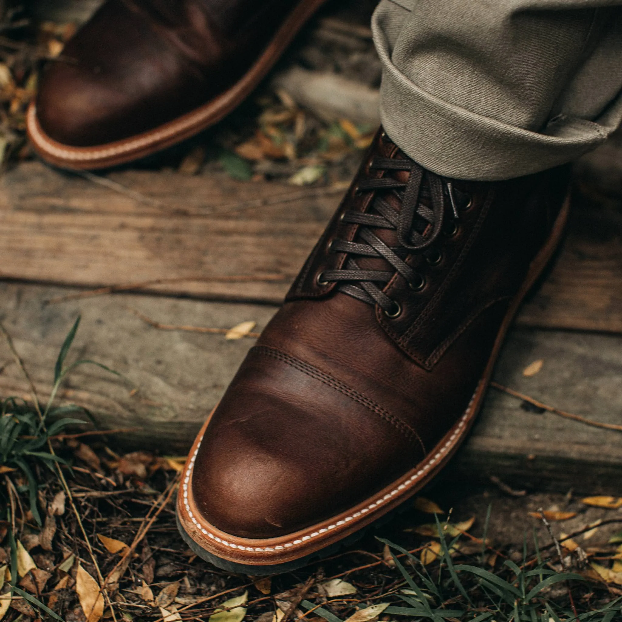 The Moto Boot in Chocolate Pebble Grain - Image 3