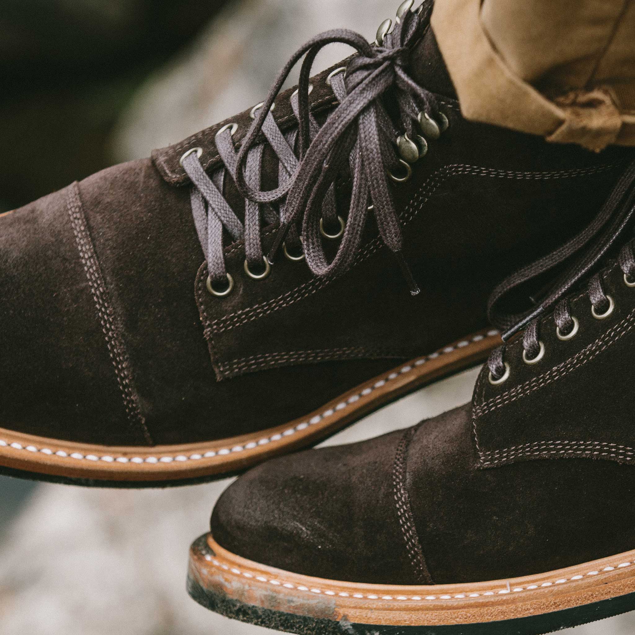 The Moto Boot in Weatherproof Chocolate Suede - Image 7