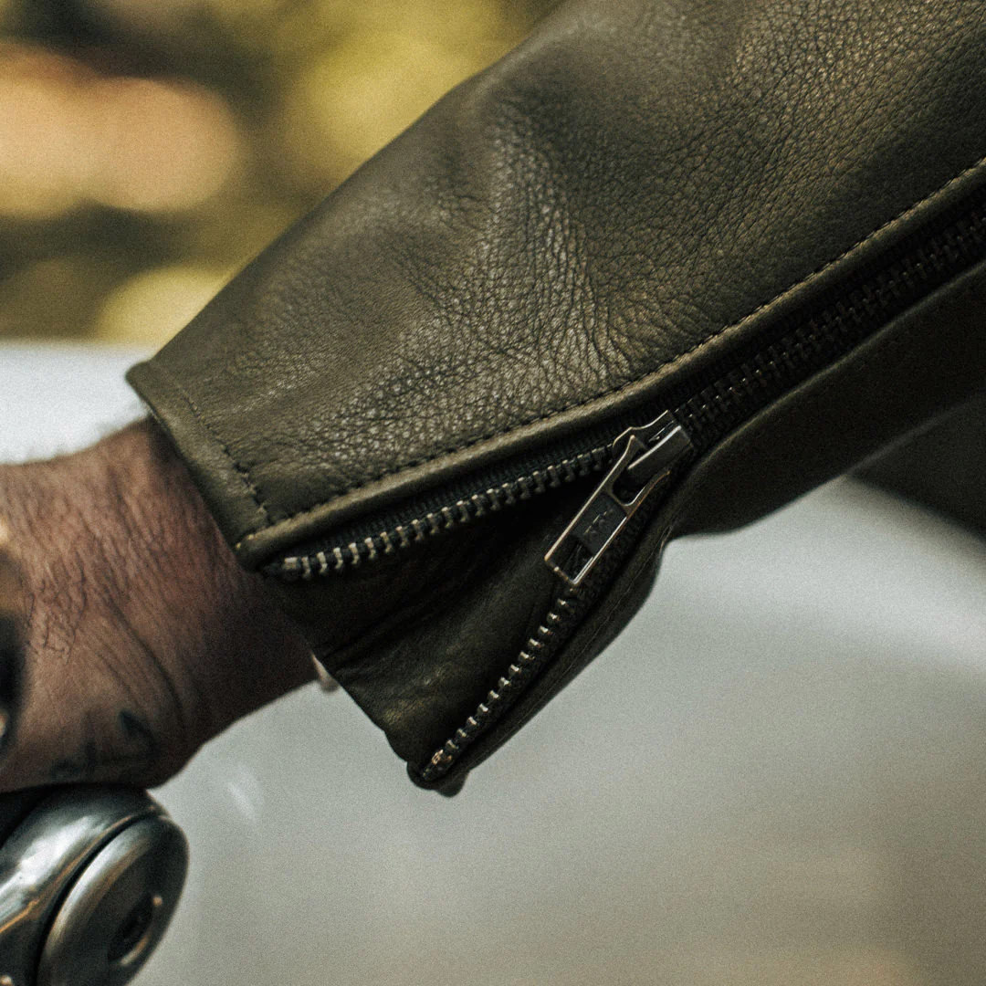 The Moto Jacket in Loden Steerhide - Image 3