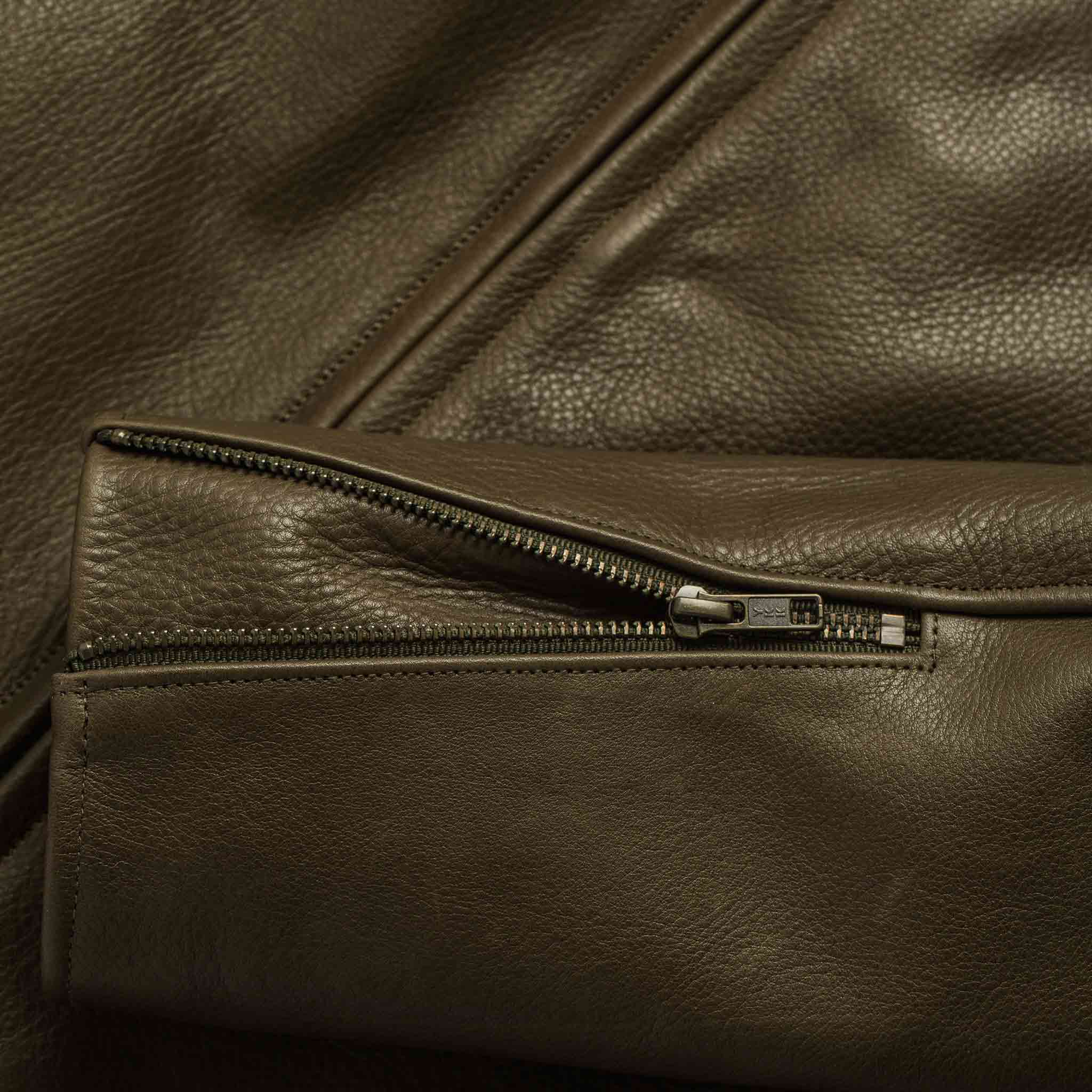 The Moto Jacket in Loden Steerhide - Image 8