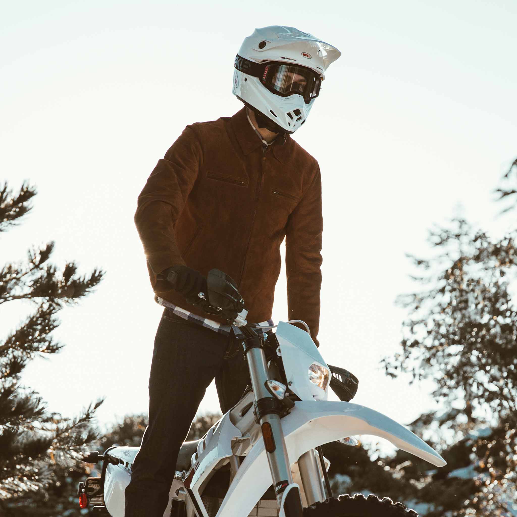 The Moto Jacket in Tobacco Weatherproof Suede - Image 2