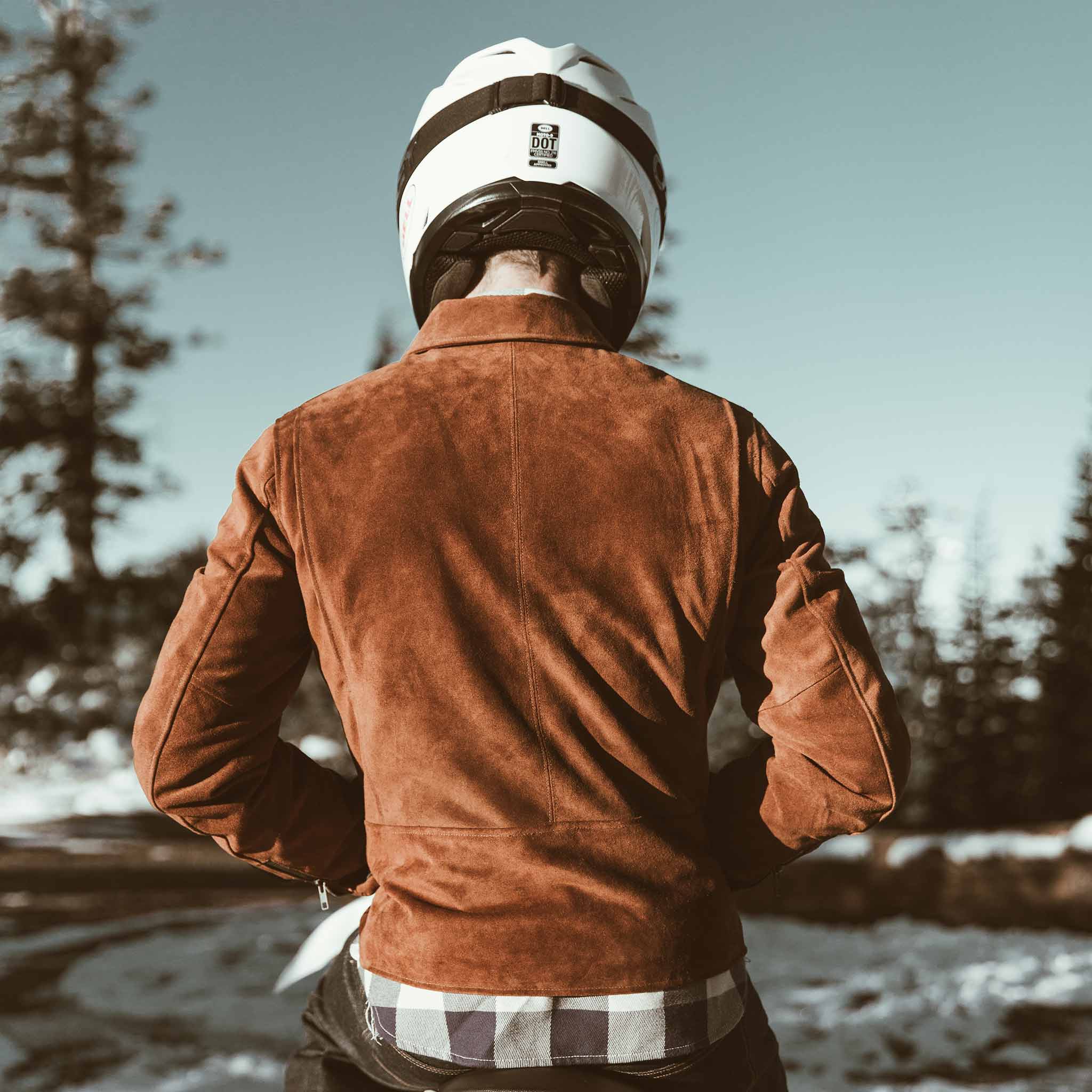 The Moto Jacket in Tobacco Weatherproof Suede - Image 4