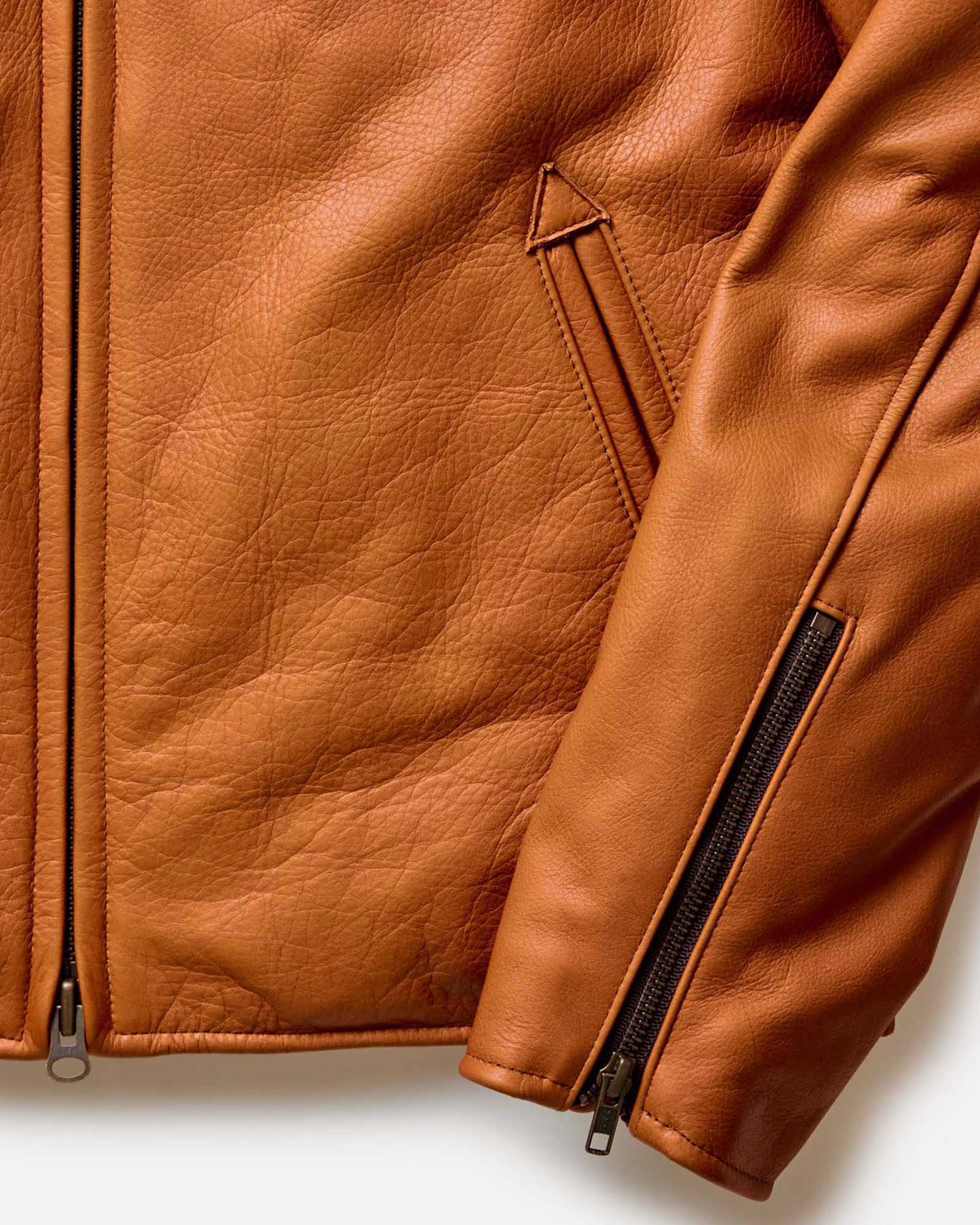 The Moto Jacket in Whiskey Steerhide - Image 4