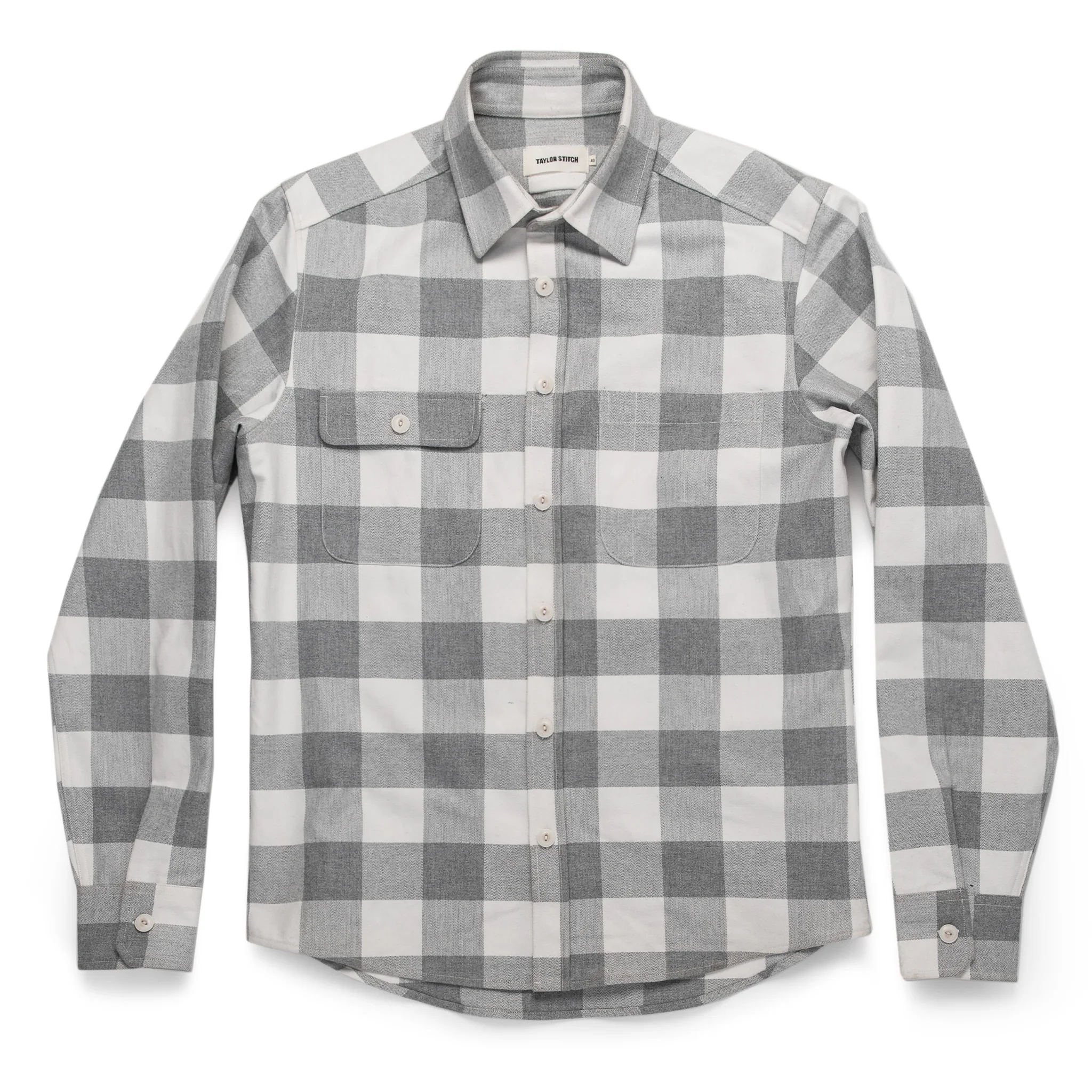 The Moto Utility Shirt in Ash & Natural Plaid - Image 9