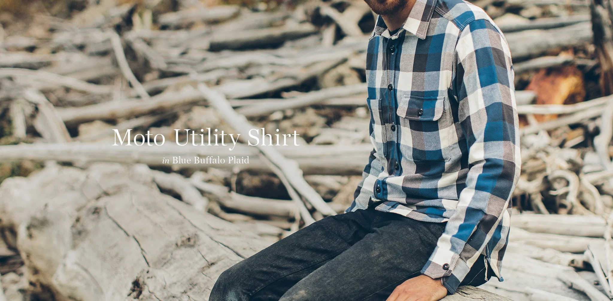 The Moto Utility Shirt in Blue Buffalo Plaid - Image 8