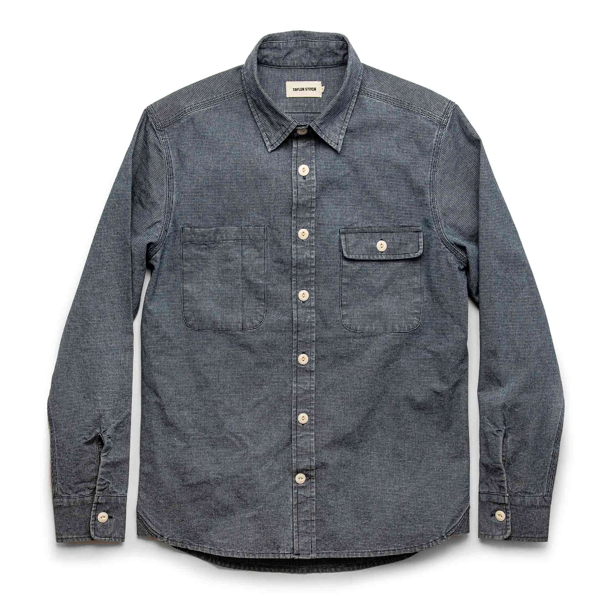 The Moto Utility Shirt in Indigo Pindot - Image 9