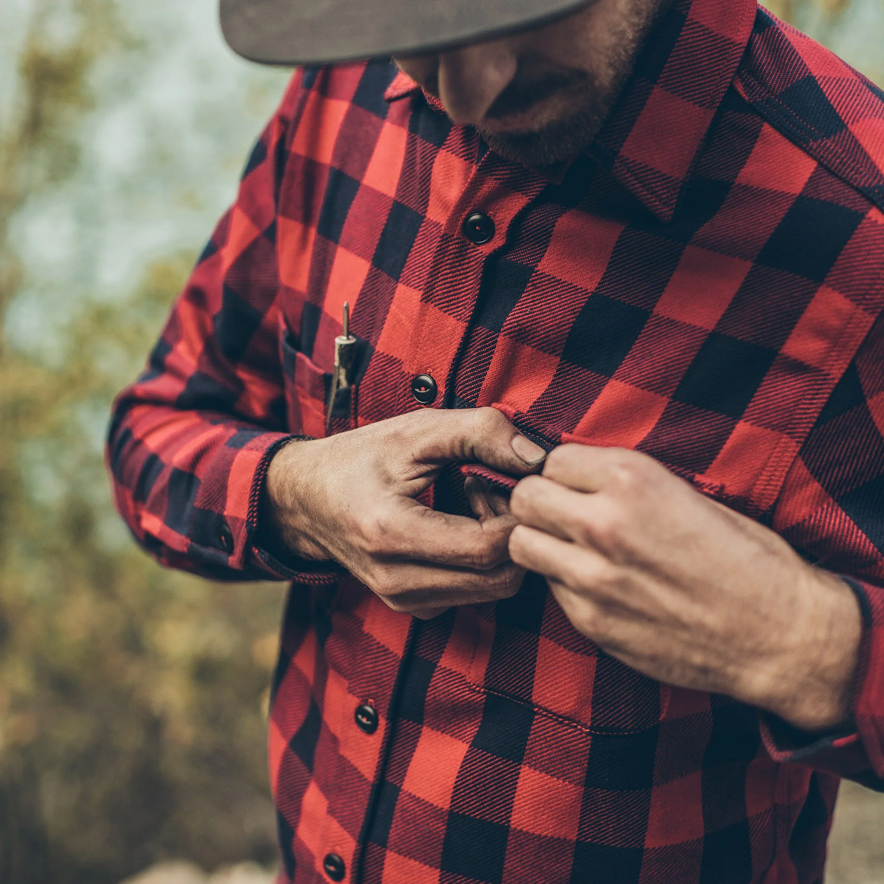 The Moto Utility Shirt in Red Buffalo Plaid - Image 3