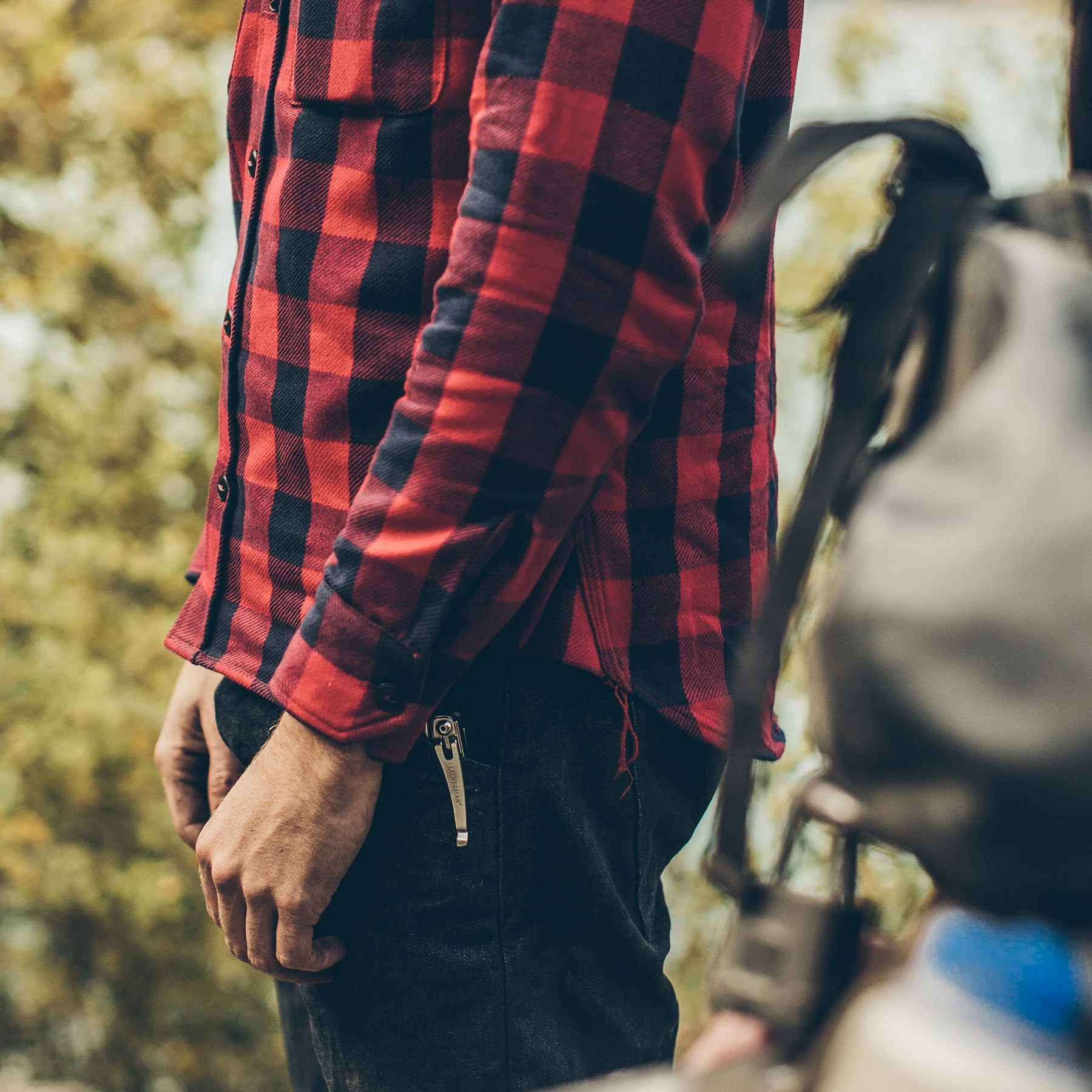The Moto Utility Shirt in Red Buffalo Plaid - Image 4