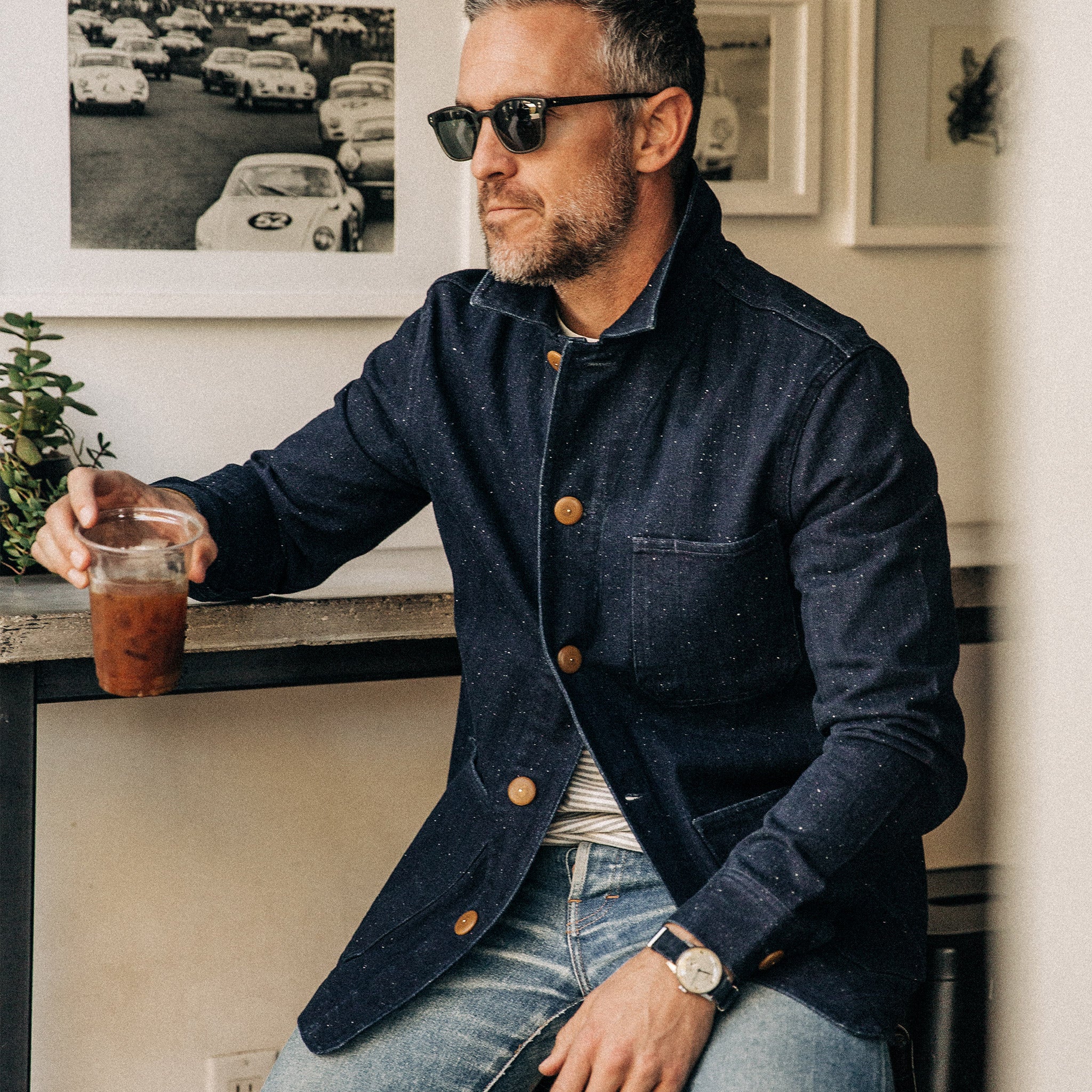 The Ojai Jacket in Indigo Herringbone - Image 2