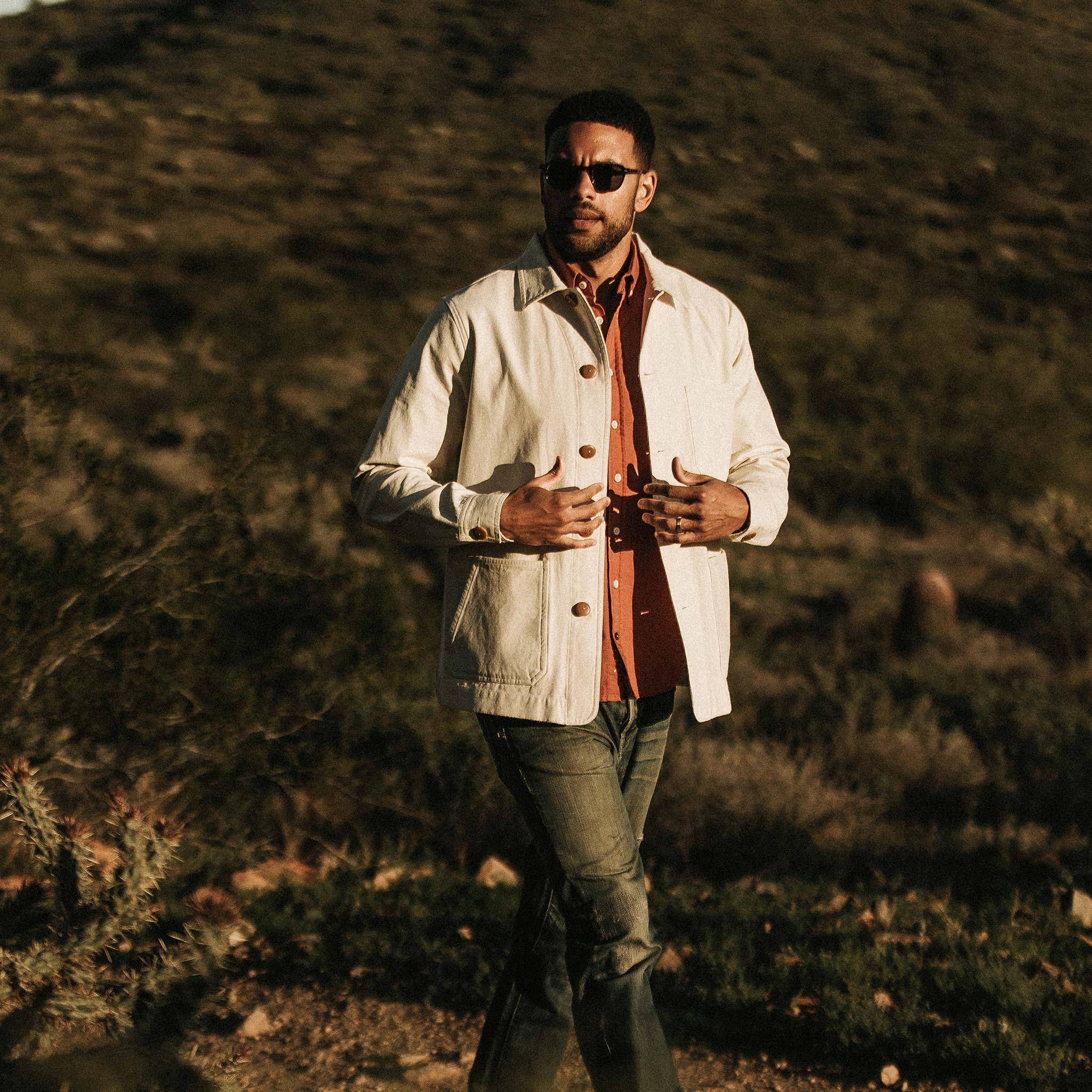 The Ojai Jacket in Natural Reverse Sateen - Image 6