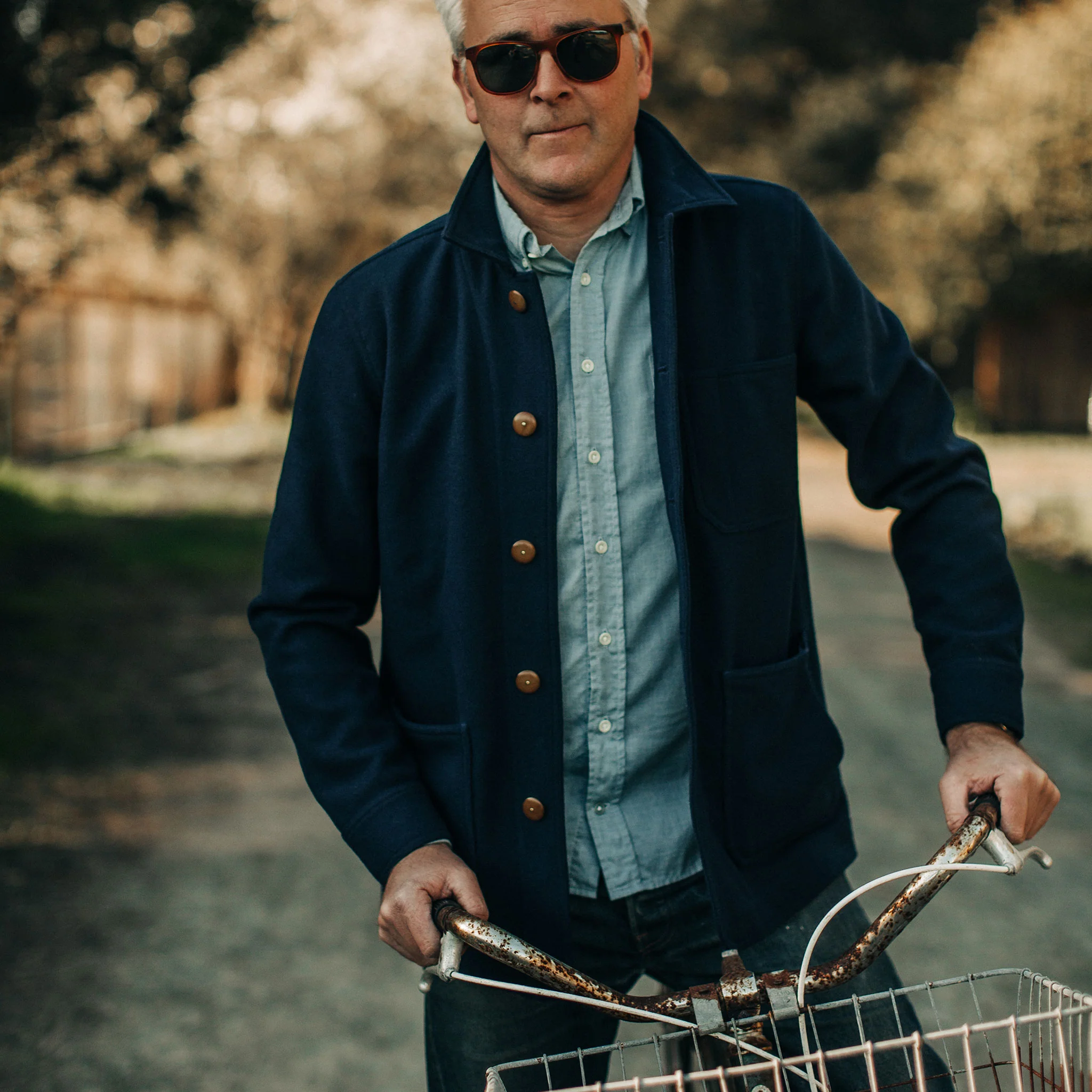 The Ojai Jacket in Navy Boiled Wool - Image 3