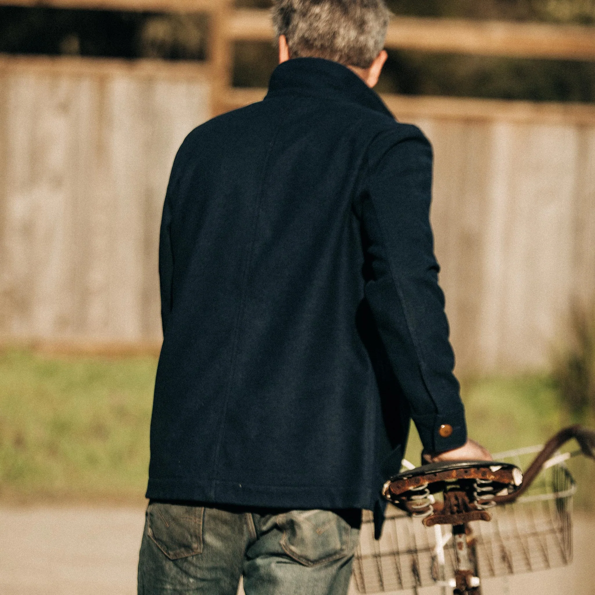 The Ojai Jacket in Navy Boiled Wool - Image 4
