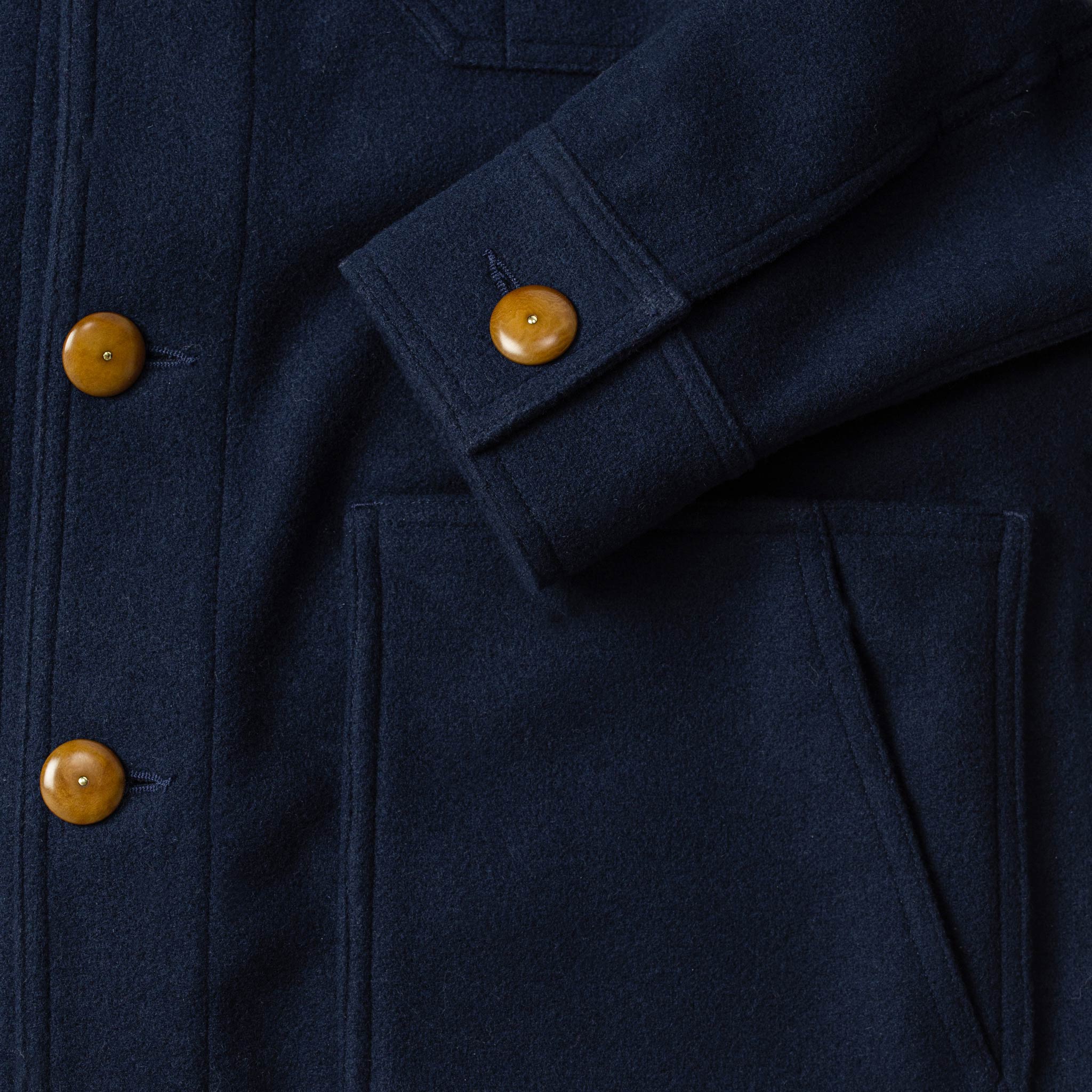 The Ojai Jacket in Navy Boiled Wool - Image 8