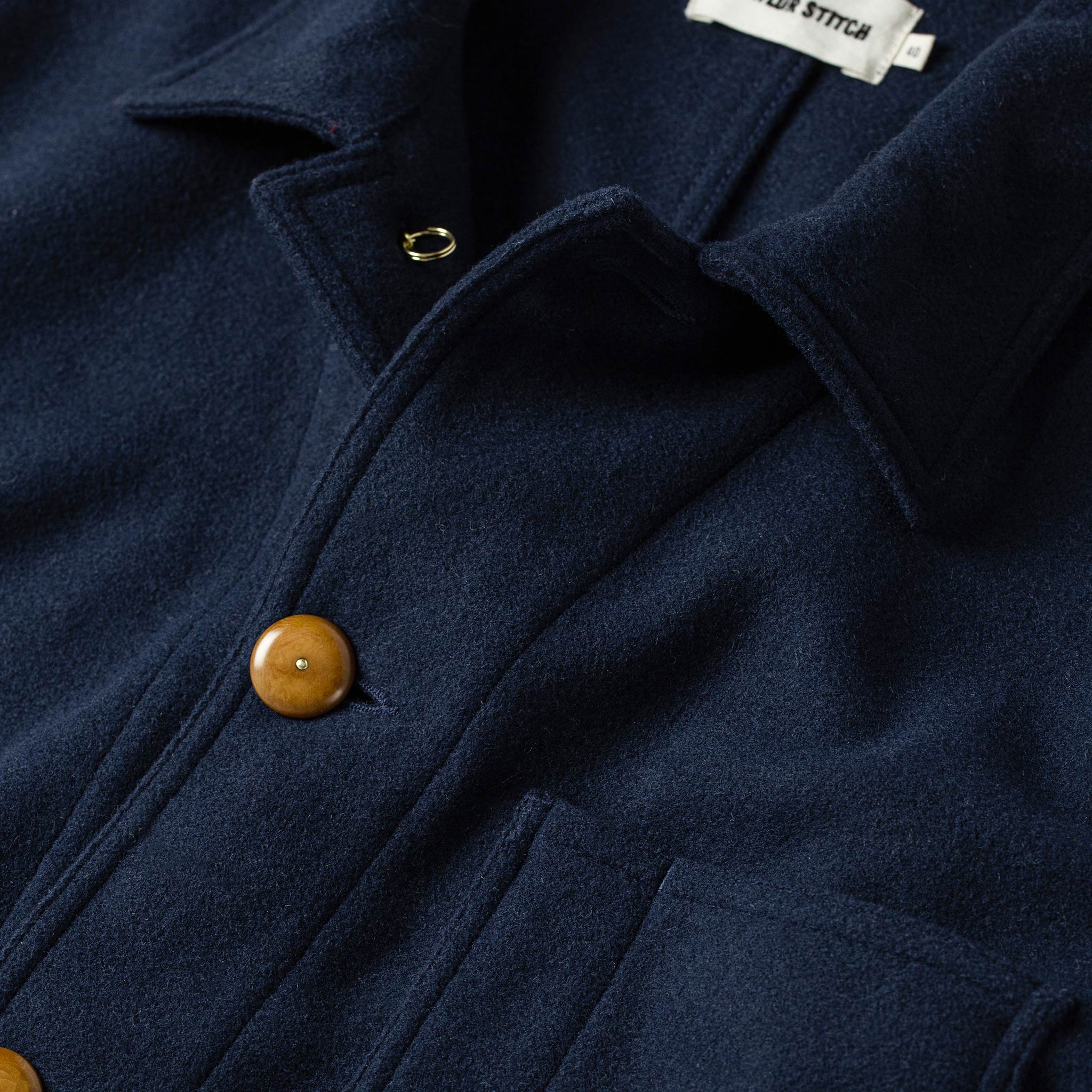 The Ojai Jacket in Navy Boiled Wool - Image 9