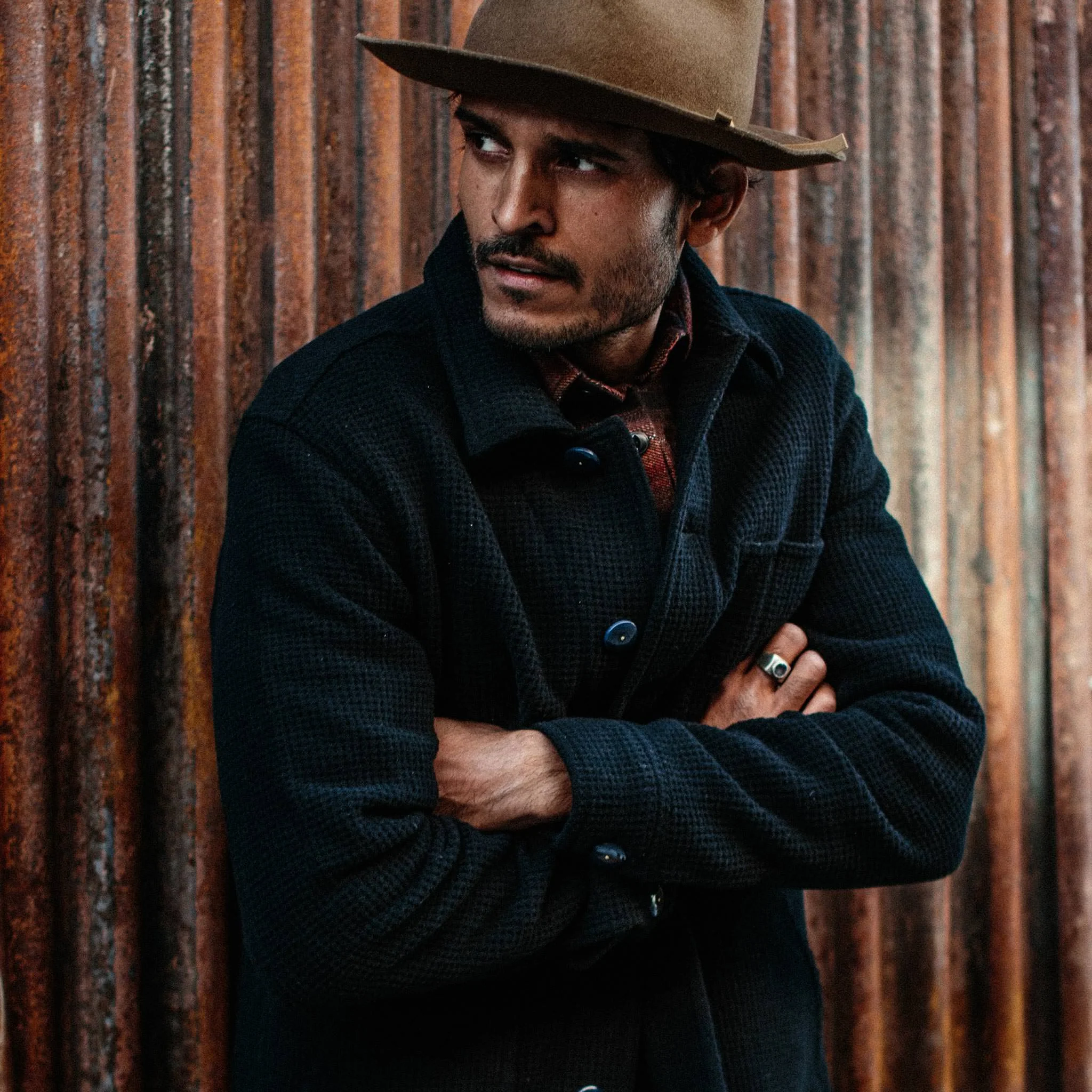 The Ojai Jacket in Navy Waffle Wool - Image 3