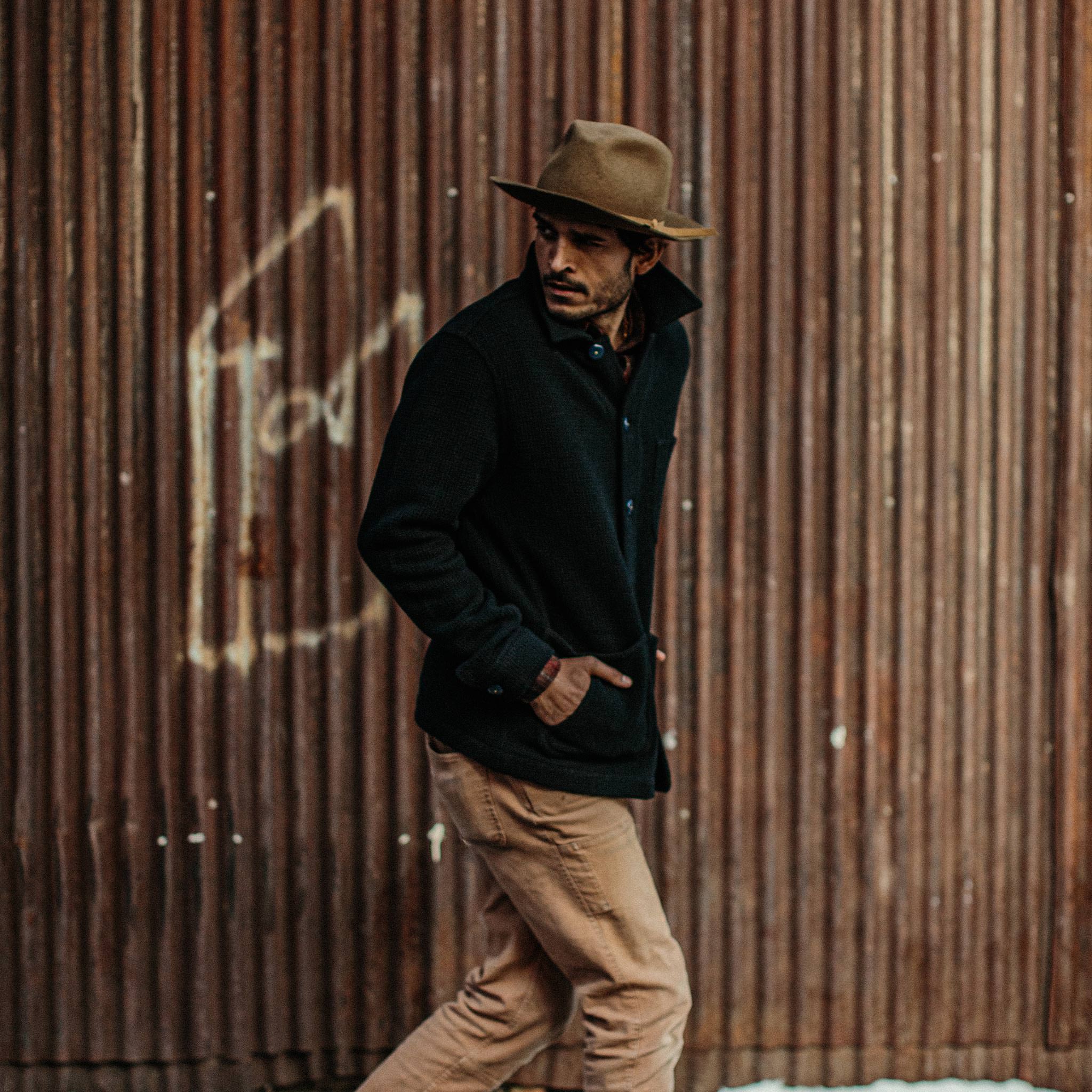 The Ojai Jacket in Navy Waffle Wool - Image 6