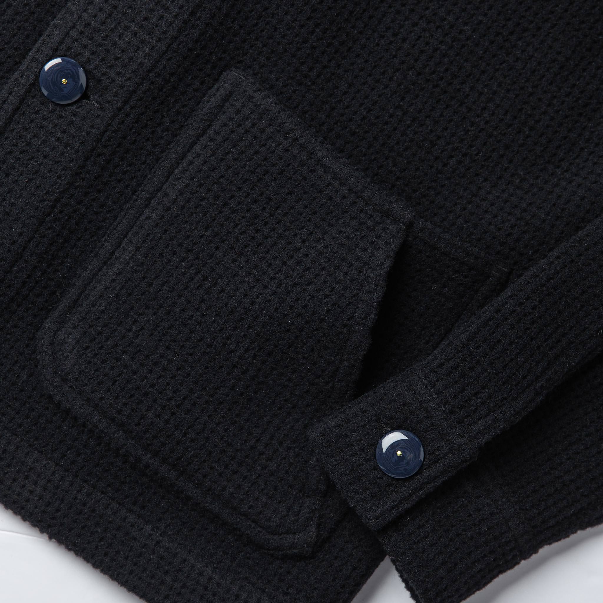 The Ojai Jacket in Navy Waffle Wool - Image 9