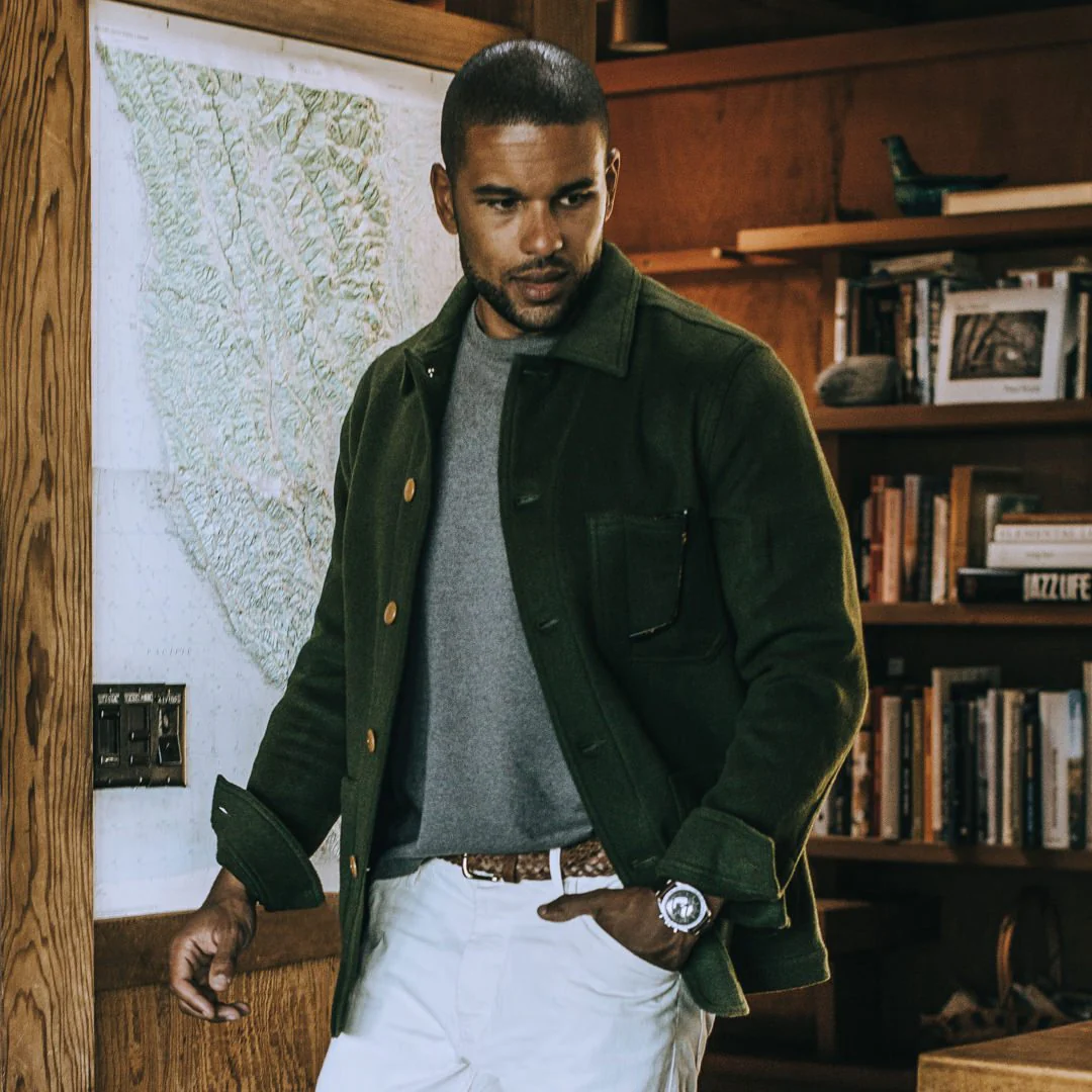 The Ojai Jacket in Olive Wool - Image 2