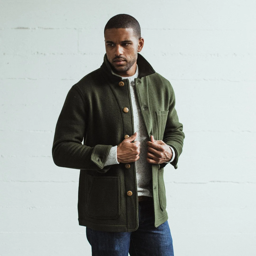The Ojai Jacket in Olive Wool - Image 4