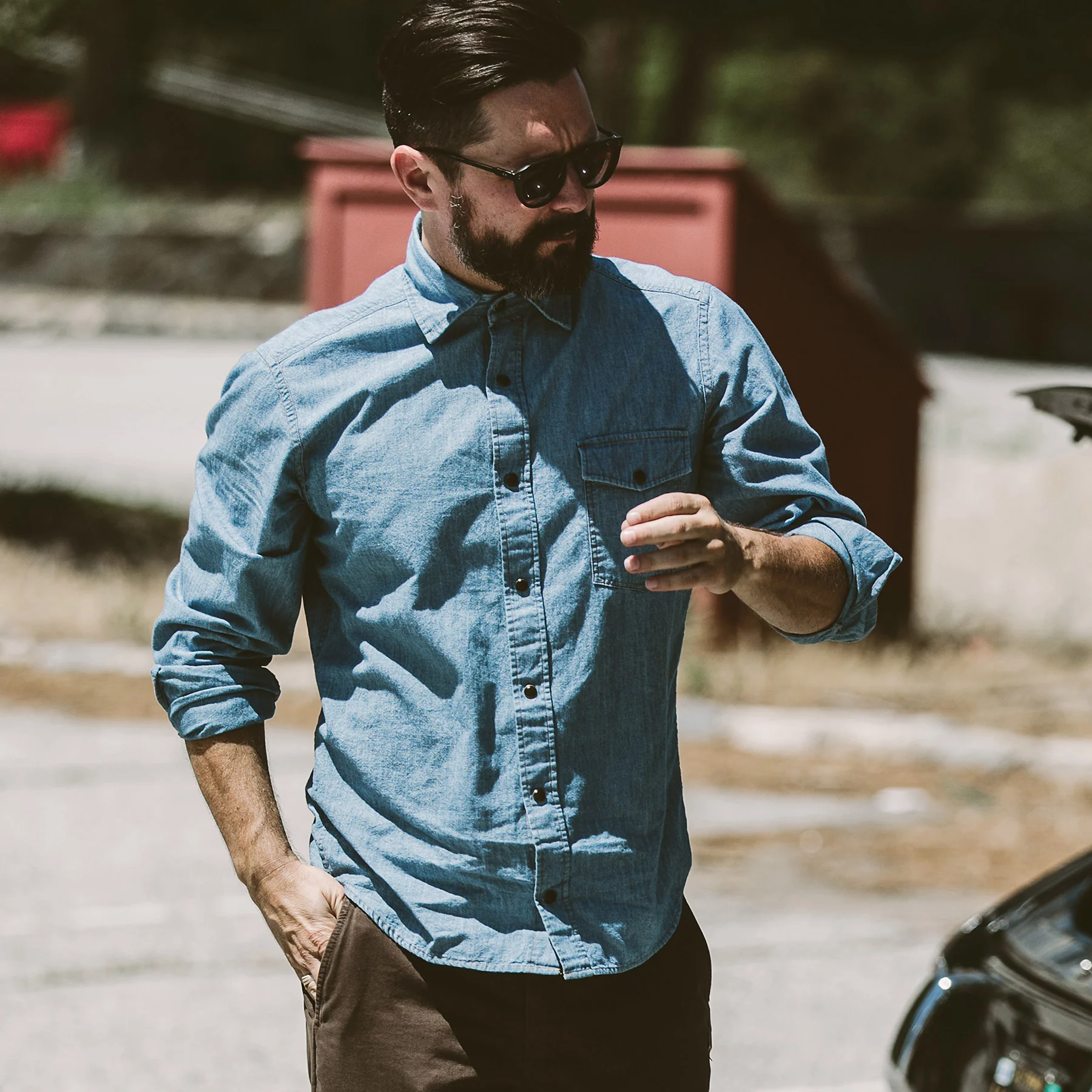 The Oxnard in Sun Bleached Chambray - Image 2