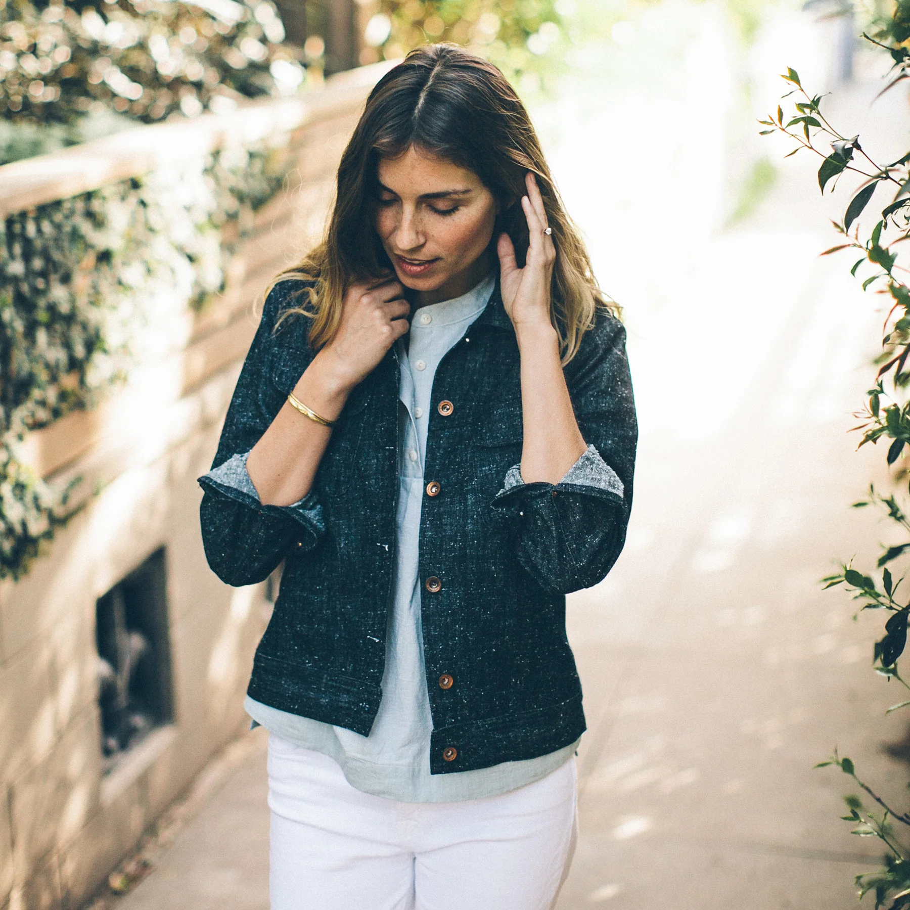 The Pacific Jacket in Indigo Silk Denim - Image 8