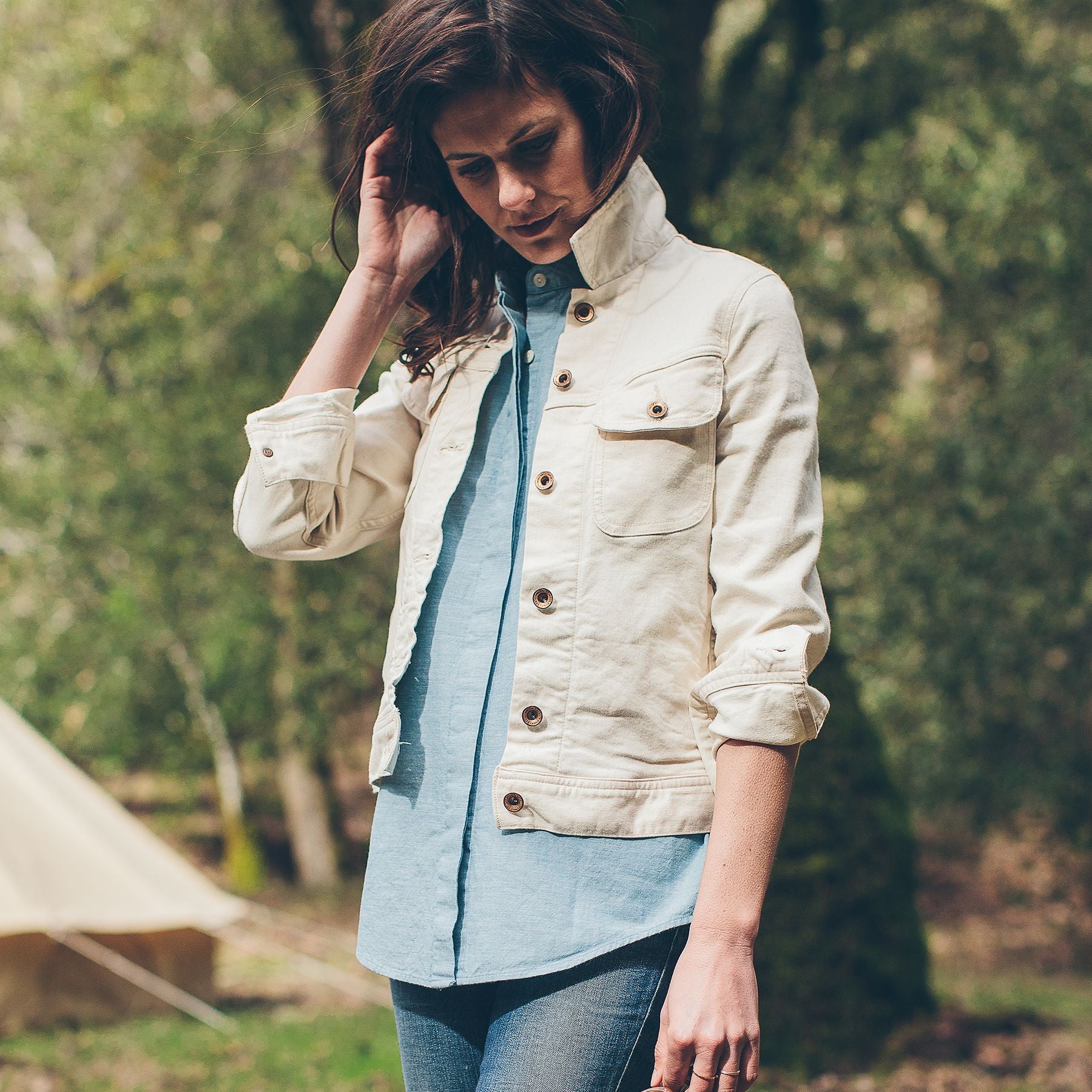 The Pacific Jacket in Natural Denim - Image 2