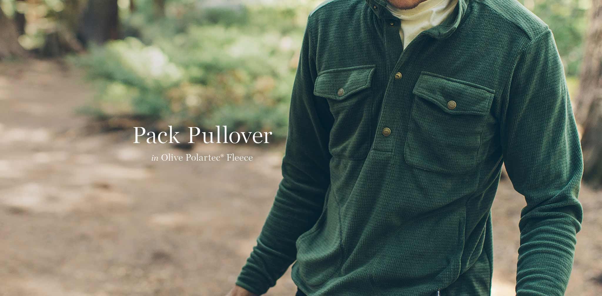 The Pack Pullover in Olive Polartec Fleece - Image 7