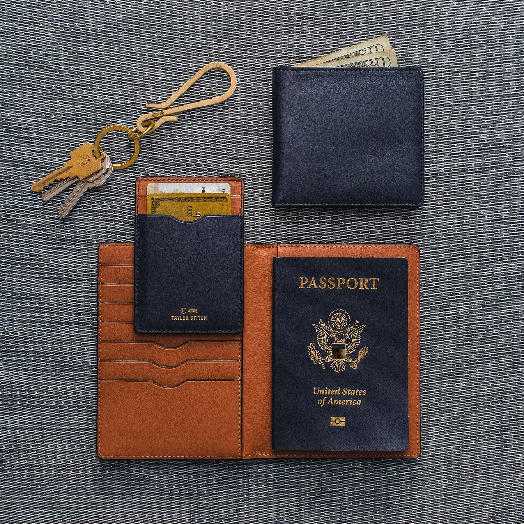 The Passport Wallet in Navy - Image 2