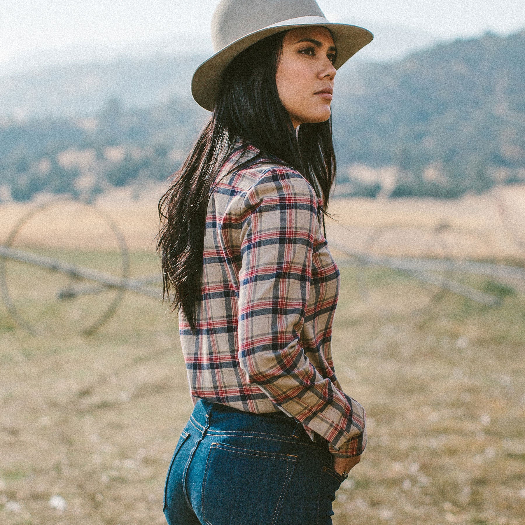 The Piper Shirt in Tan Plaid - Image 2
