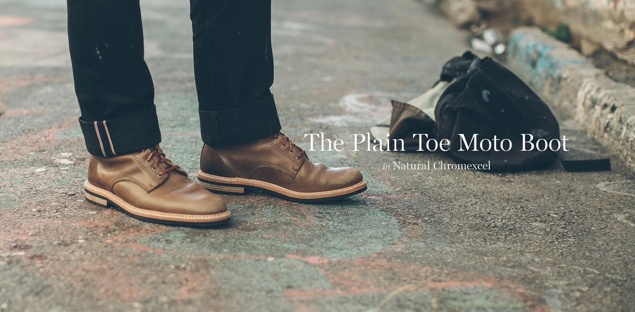 The Plain Toe Moto Boot in Natural Chromexcel - Image 8