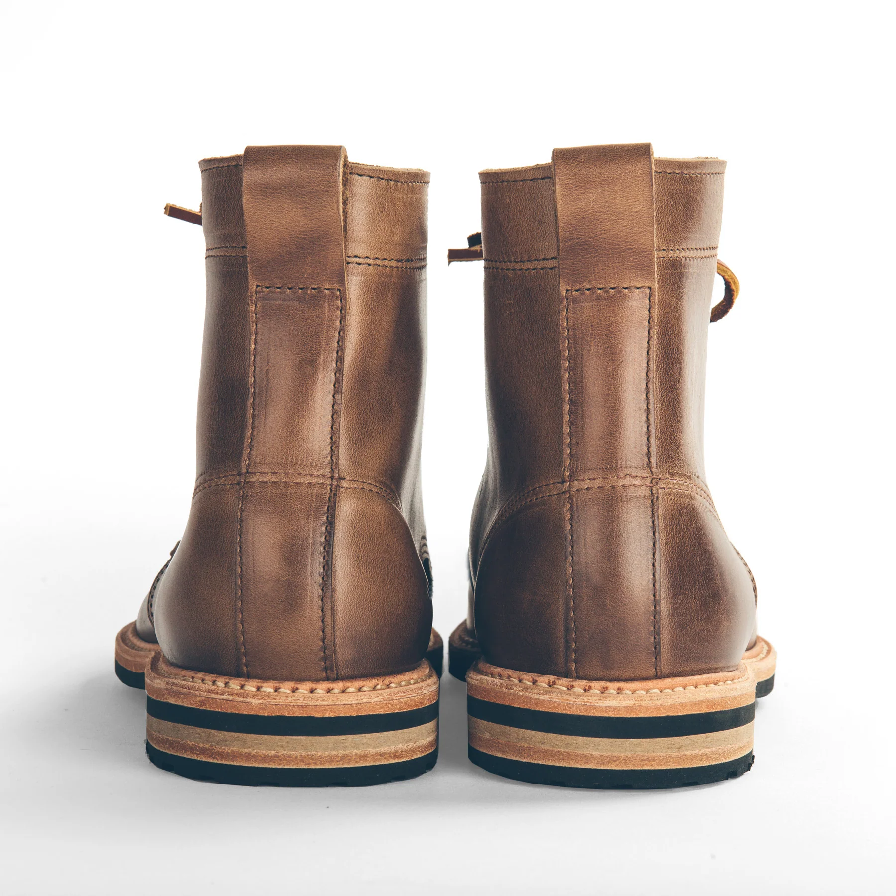 The Plain Toe Moto Boot in Natural Chromexcel - Extra Widths - Image 3