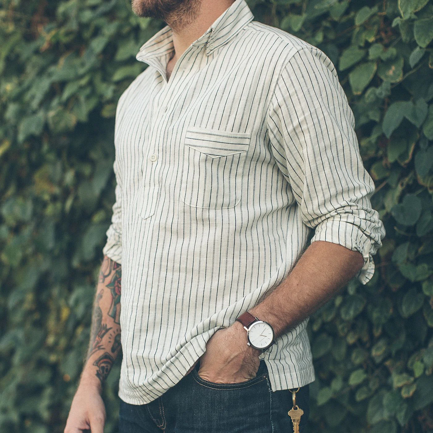The Popover in Indigo Variegated Stripe - Image 2