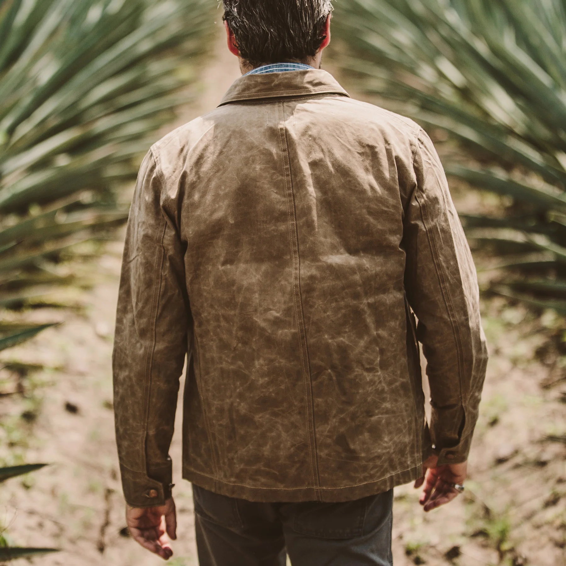 The Project Jacket in Field Tan Beeswaxed Canvas - Image 3