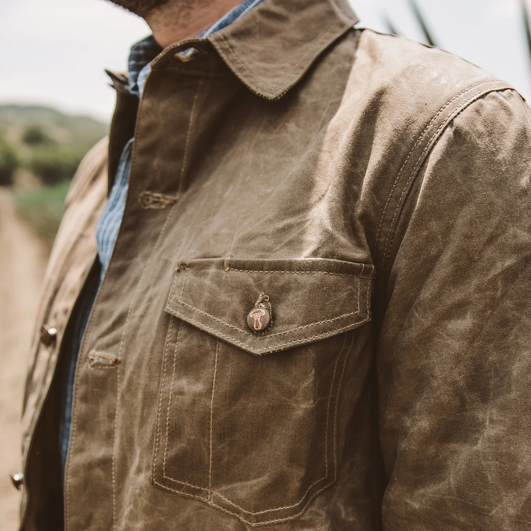 The Project Jacket in Field Tan Beeswaxed Canvas - Image 6