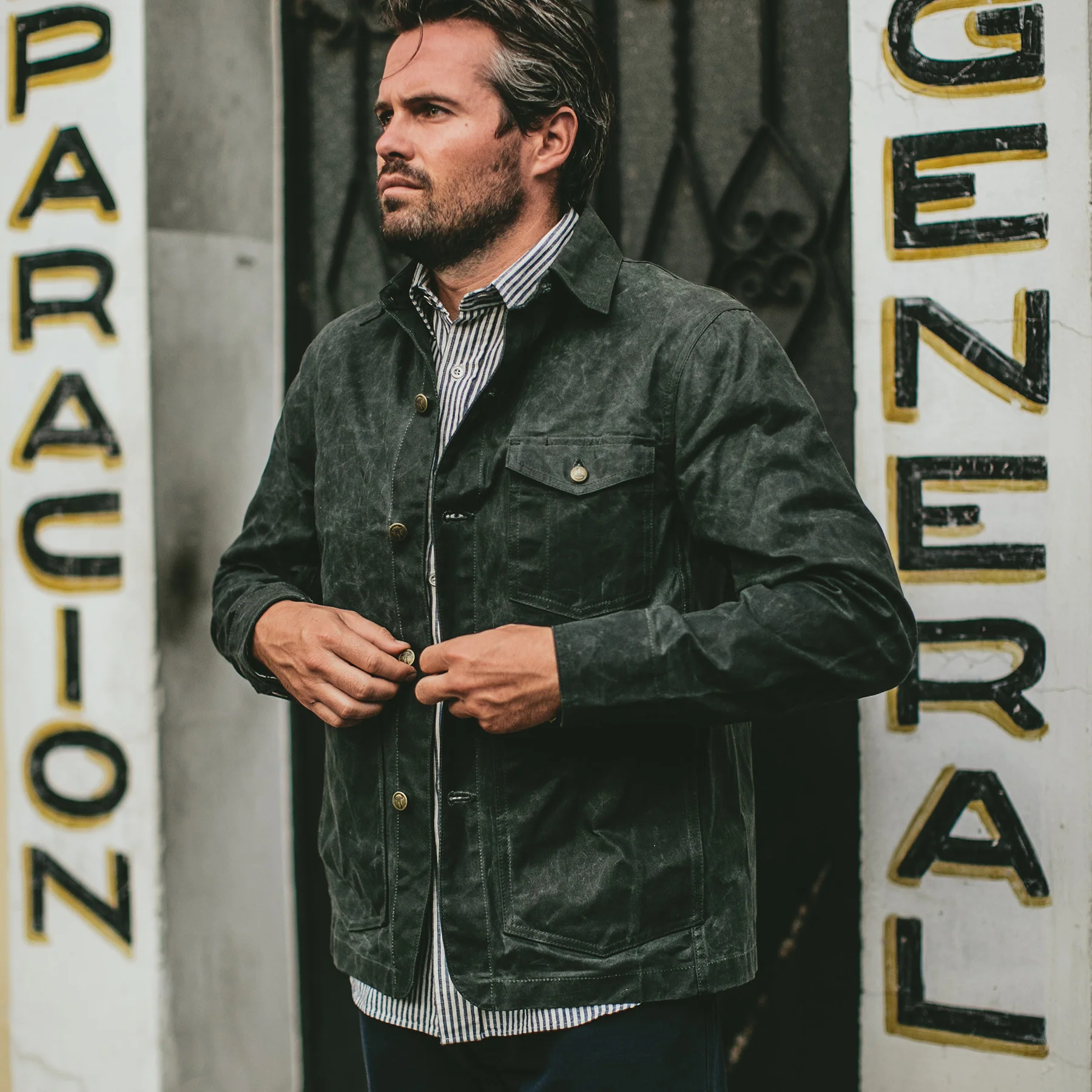 The Project Jacket in Olive Beeswaxed Canvas - Image 2