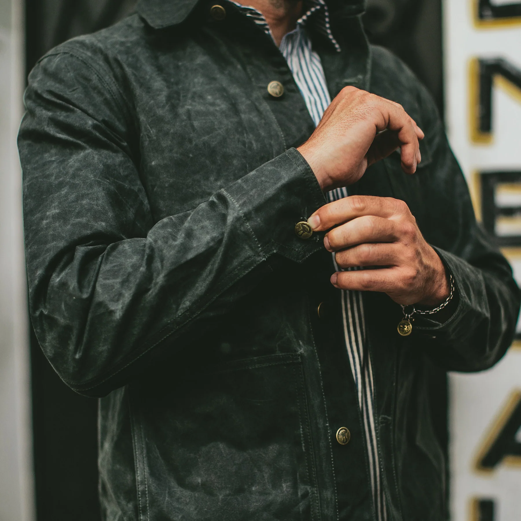 The Project Jacket in Olive Beeswaxed Canvas - Image 6